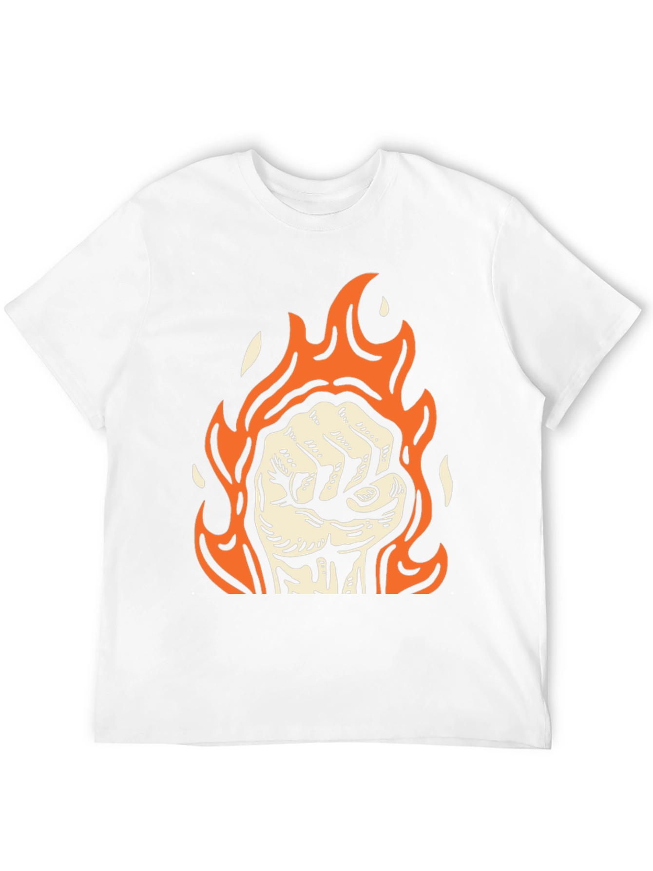 Black Fiery Fist Graphic Tee - Black Cotton view 12