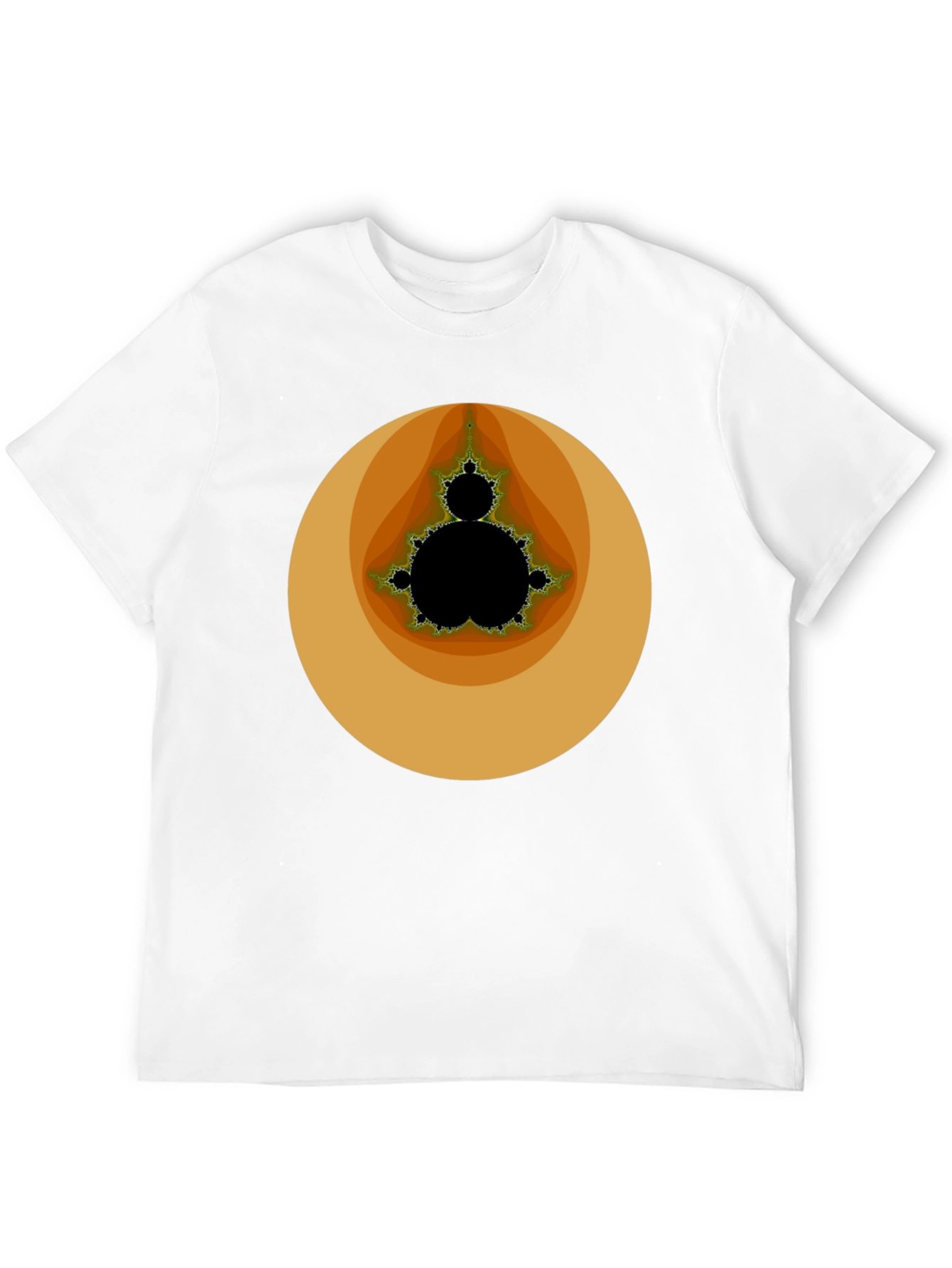 Black Mandelbrot Set Graphic Tee - Black Cotton T-Shirt view 12