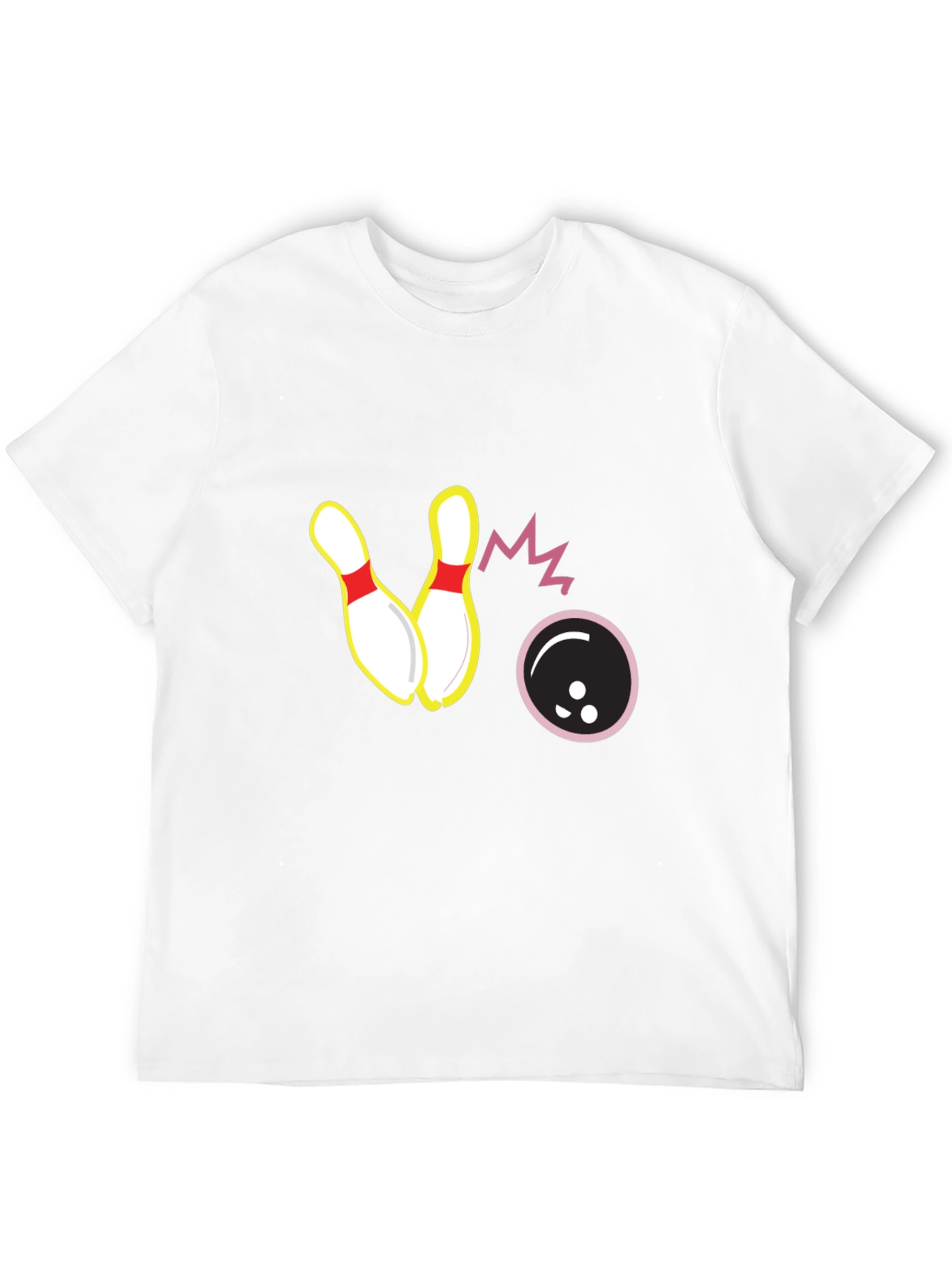 Black Bowling Strike Graphic Tee - Black Cotton T-Shirt view 12