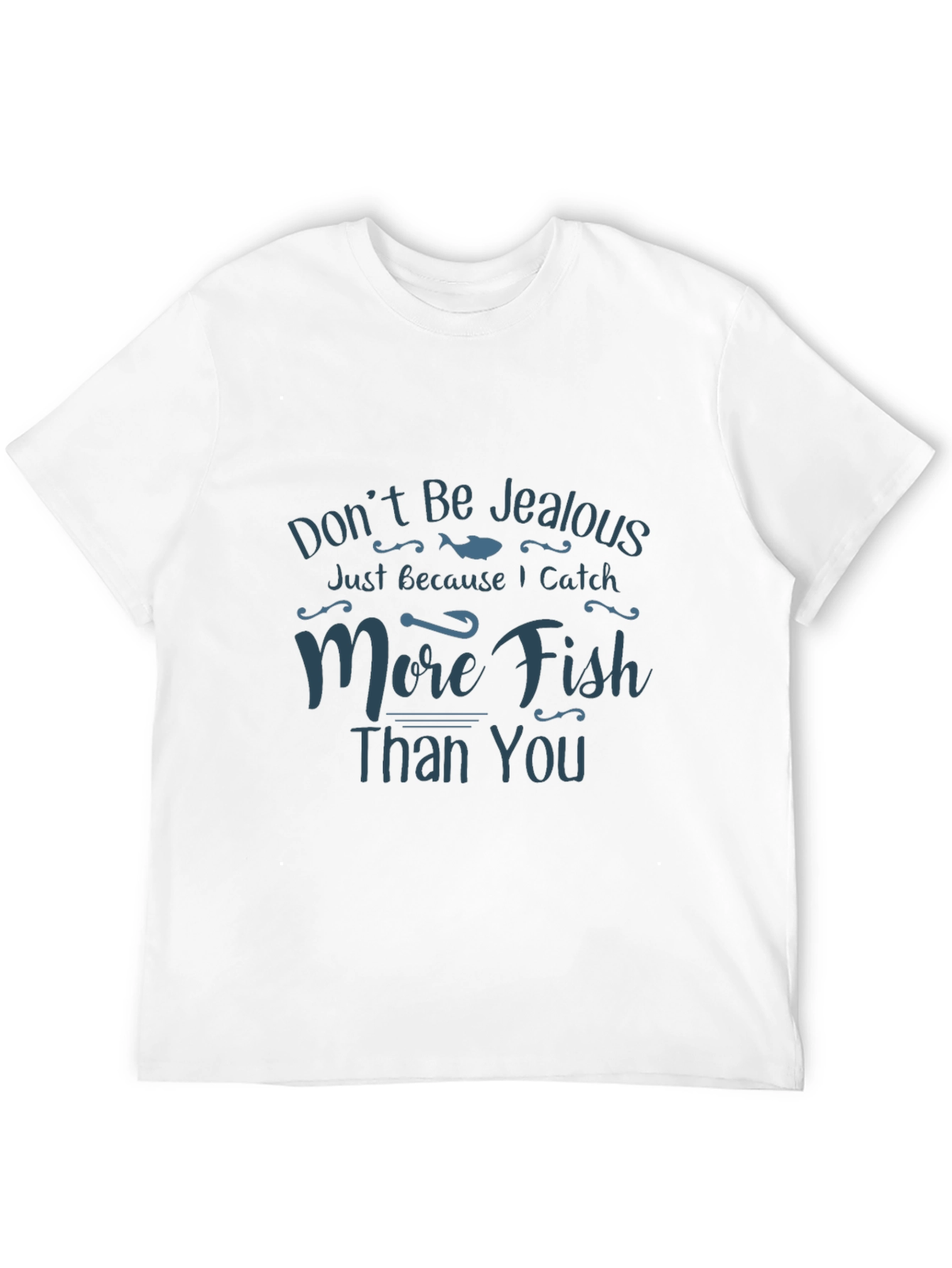 Black Funny Fishing T-Shirt - Don't Be Jealous view 12