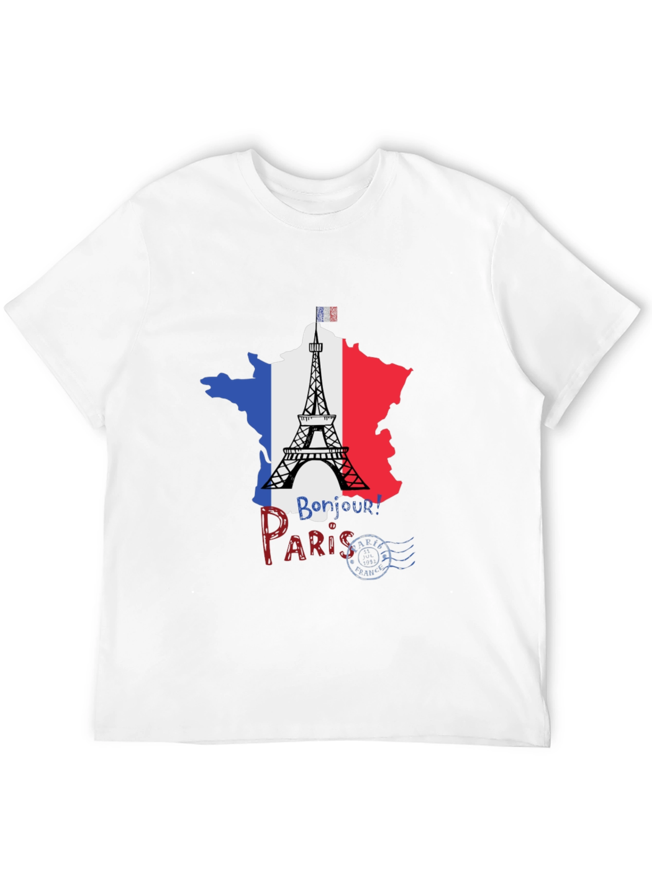 Paris France Eiffel Tower Black T-Shirt - 12