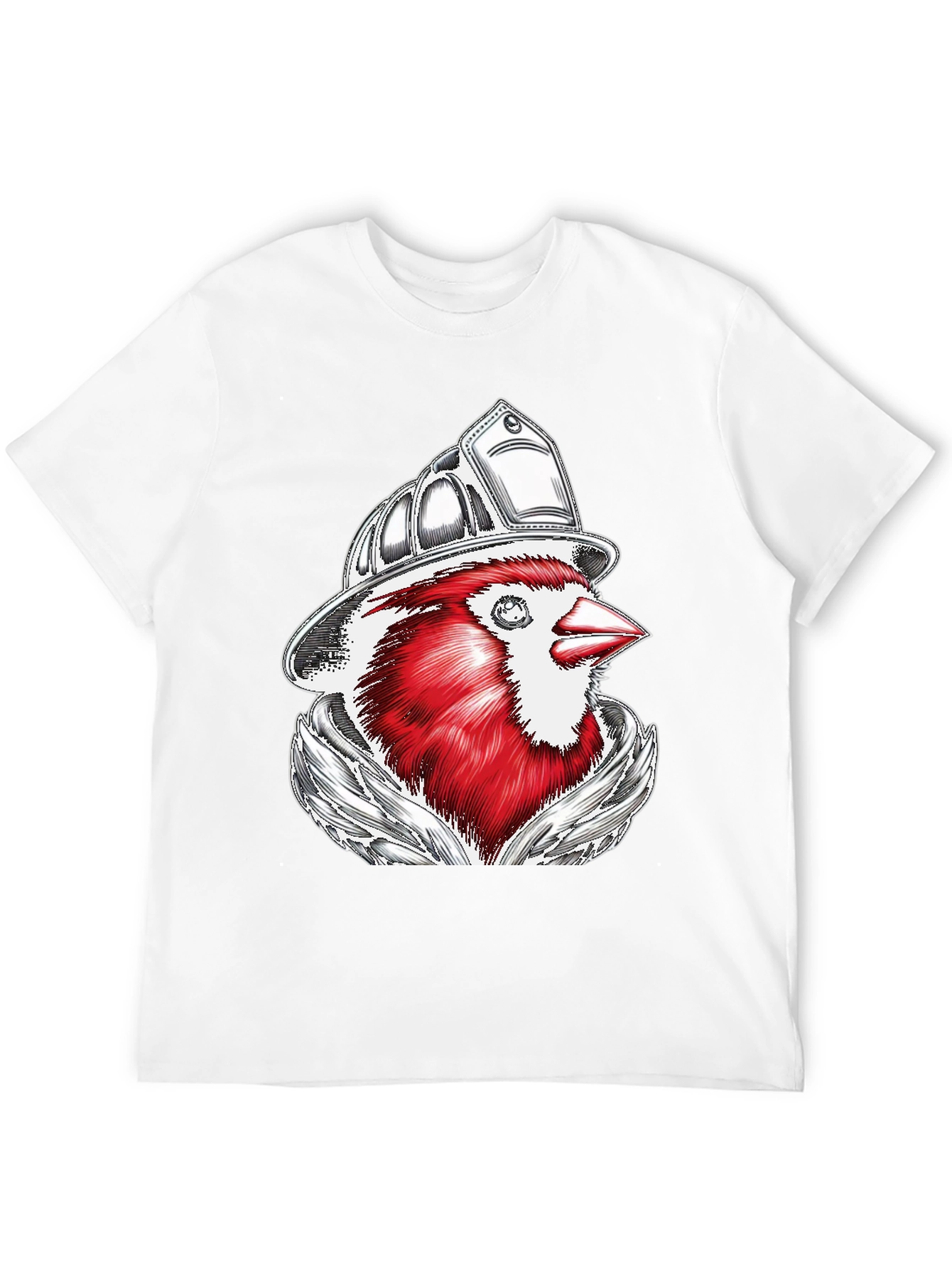 Black Cardinal Firefighter Graphic T-Shirt view 12