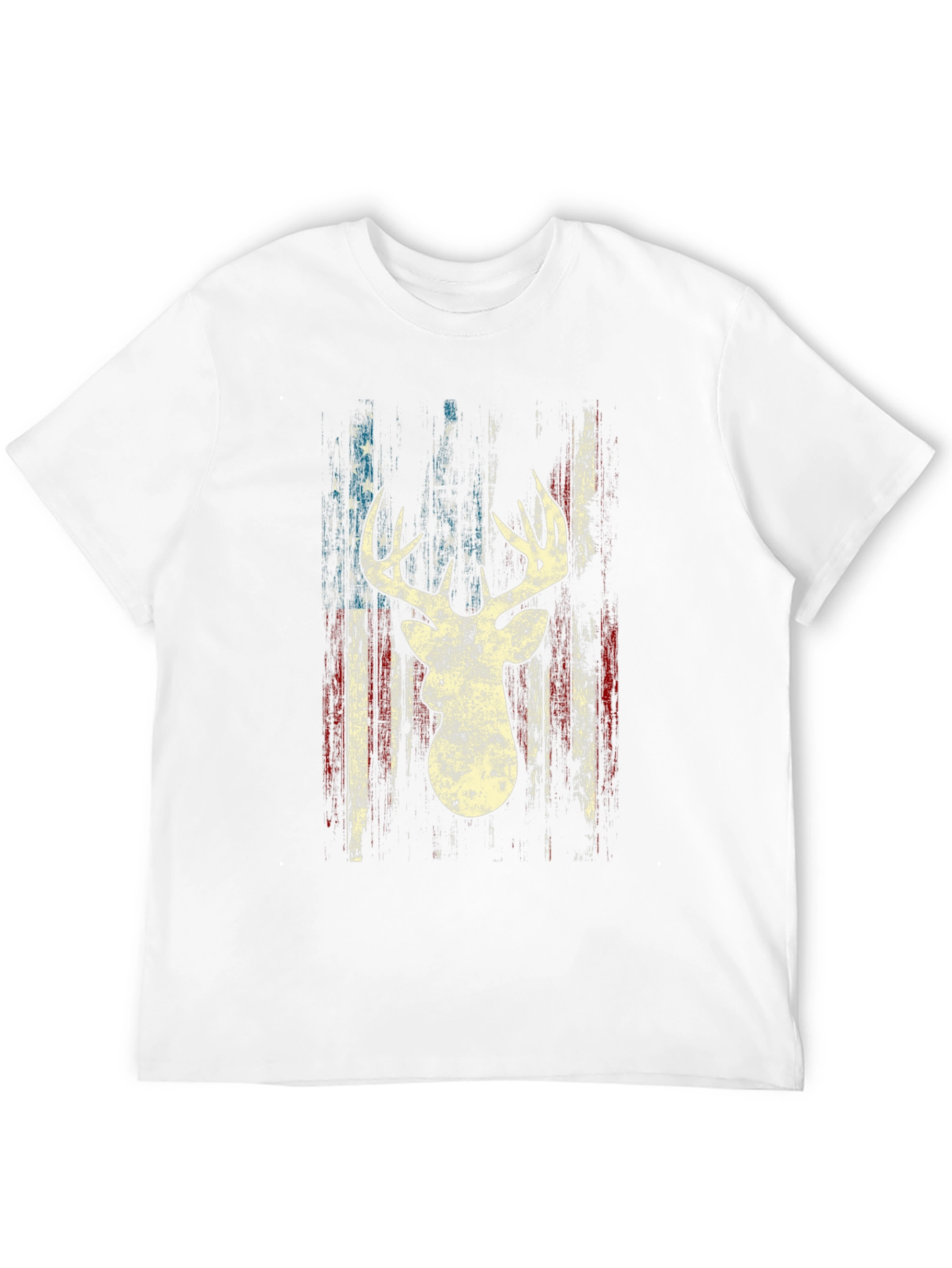 Black Deer Silhouette American Flag Graphic Tee view 12