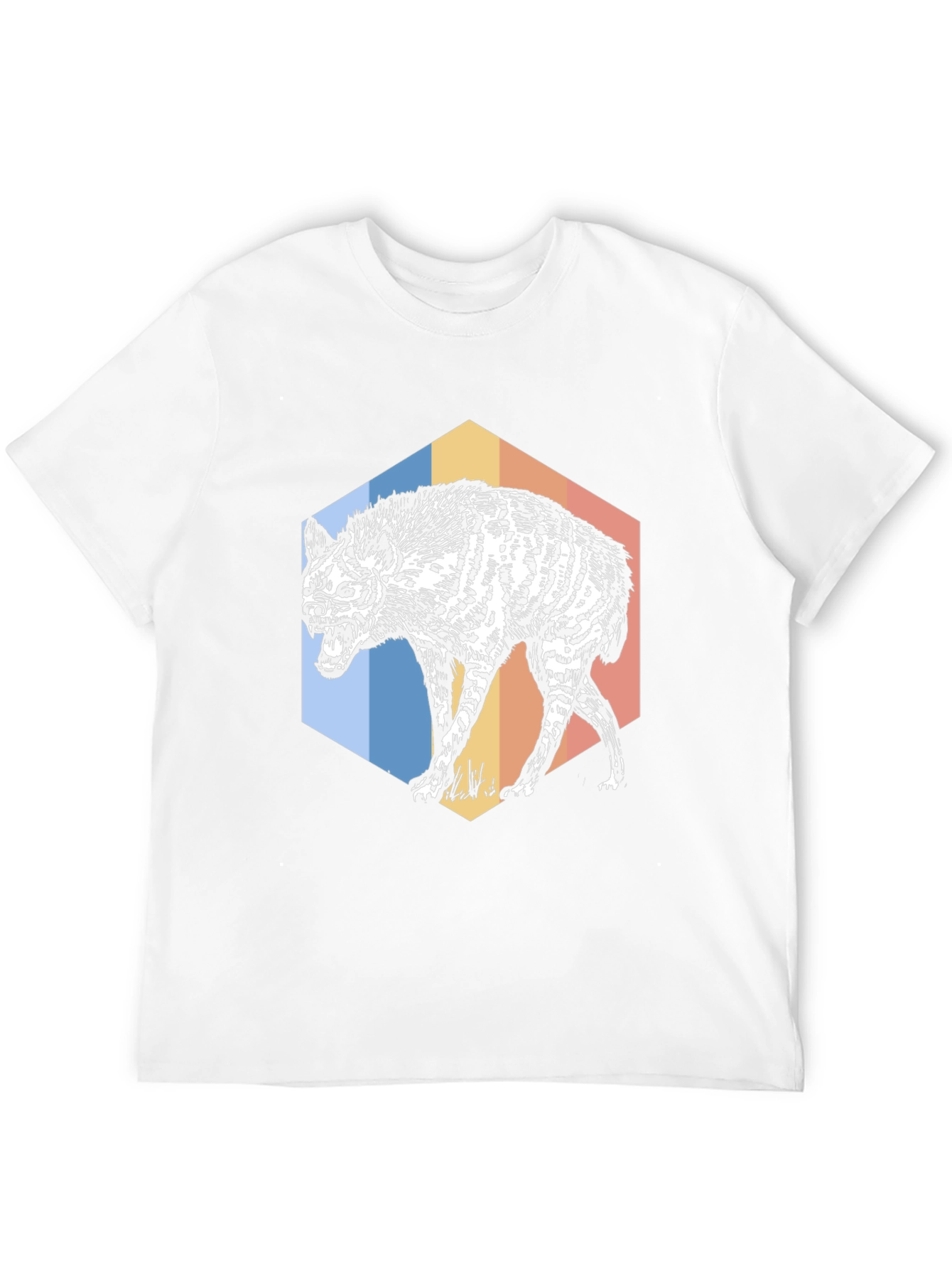 Black Hyena Hex T-Shirt - Retro Animal Graphic Tee view 12