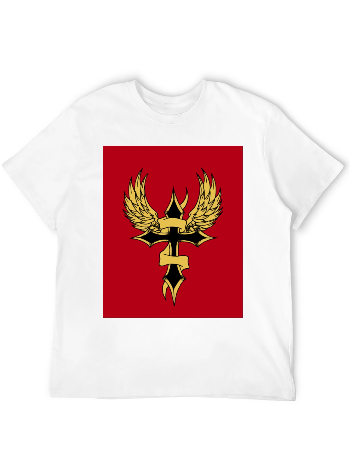 Black Winged Cross Graphic Tee - Black view 12