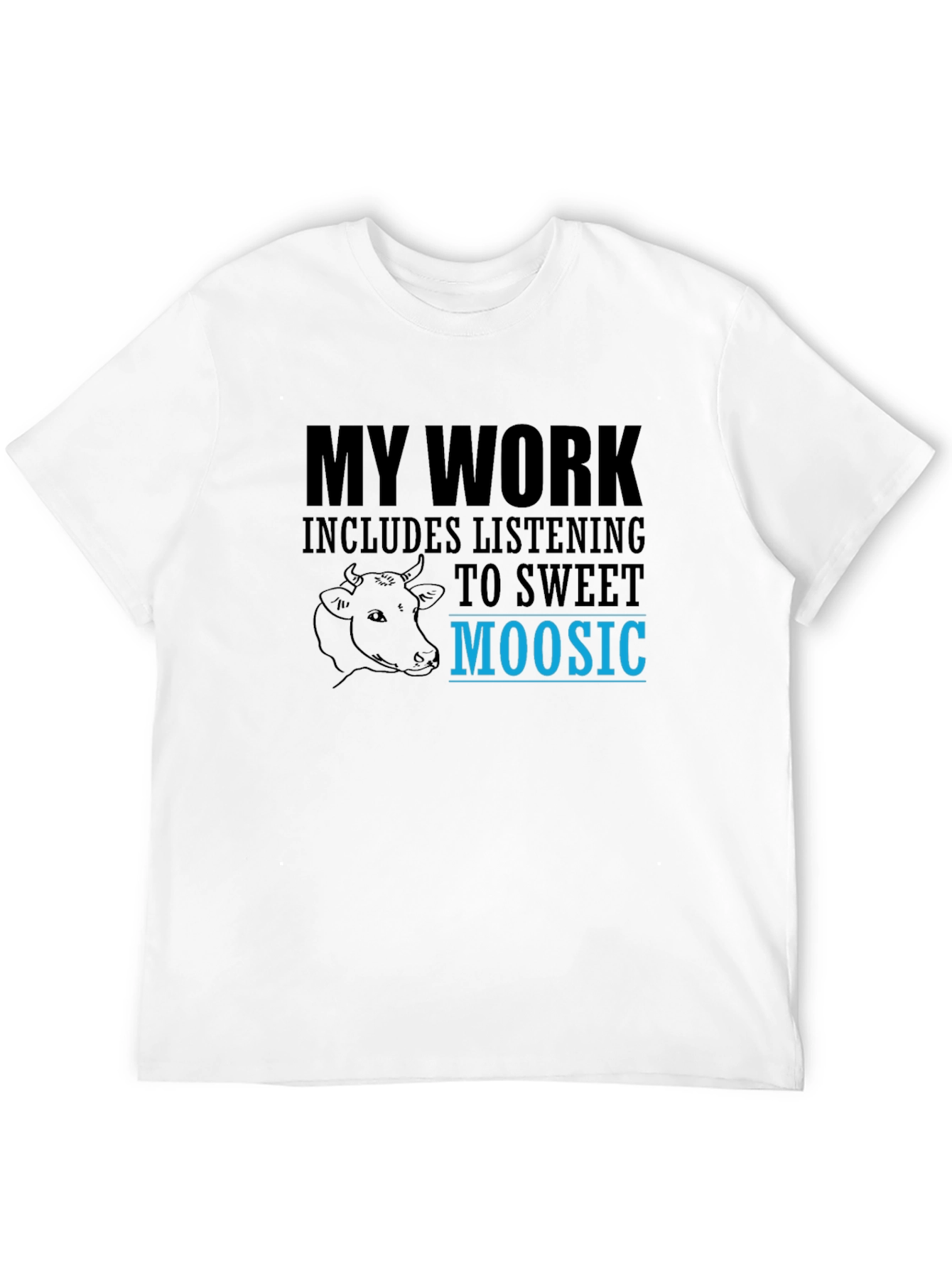 Black Sweet Moosic T-Shirt - Funny Cow Lover Tee view 12