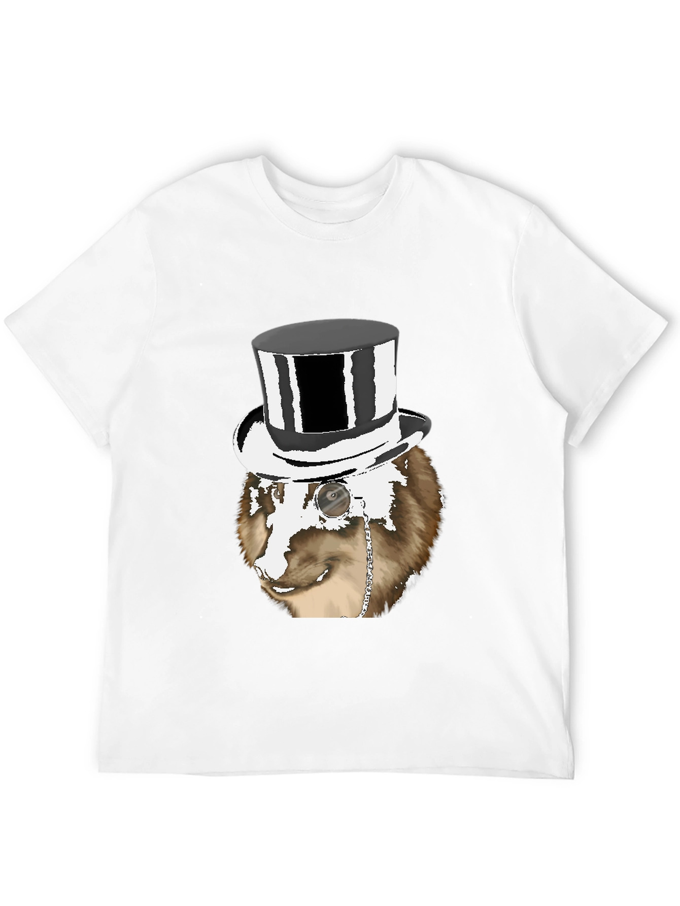 Black Dapper Dog Top Hat T-Shirt - Unique Graphic Tee view 12