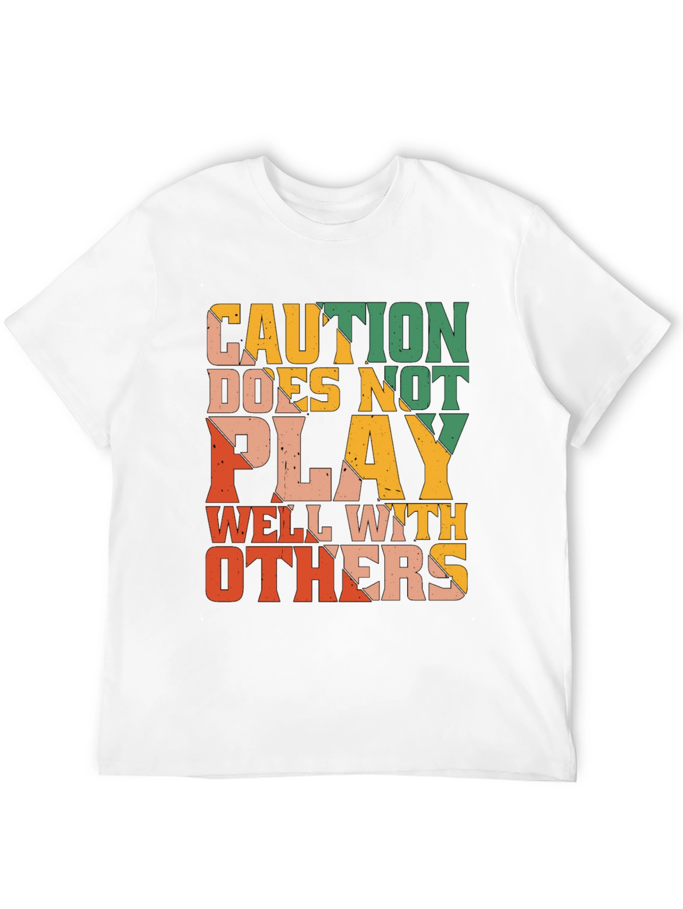 Black Caution Doesn't Play Well With Others Graphic Tee view 12