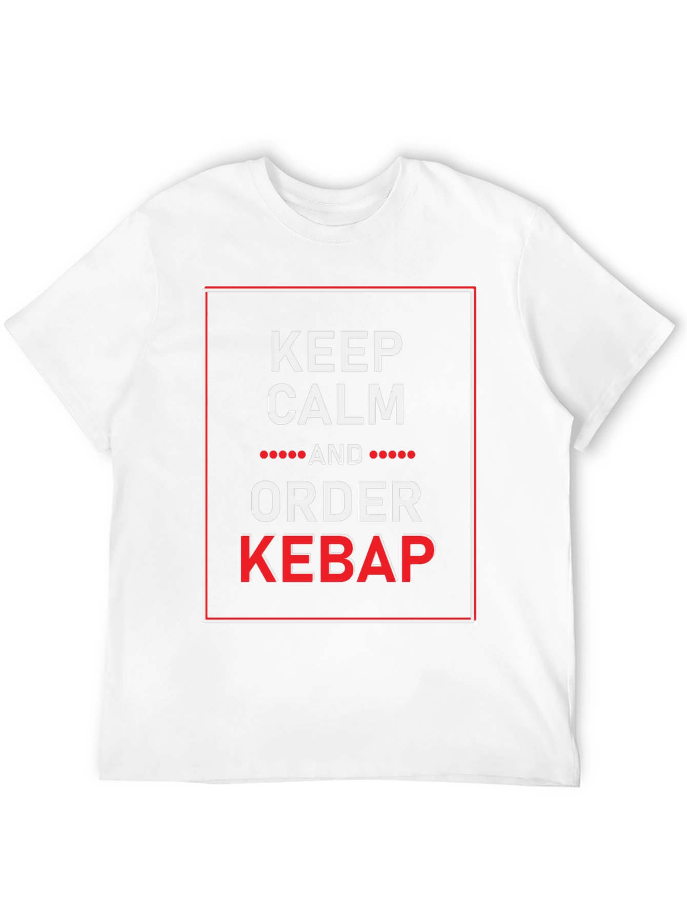 Black Keep Calm and Order Kebab Funny Graphic Tee view 12