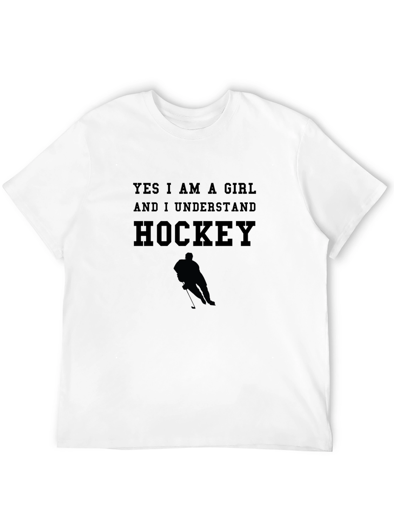 Black Yes I am A Girl And I Understand Hockey T-Shirt view 12