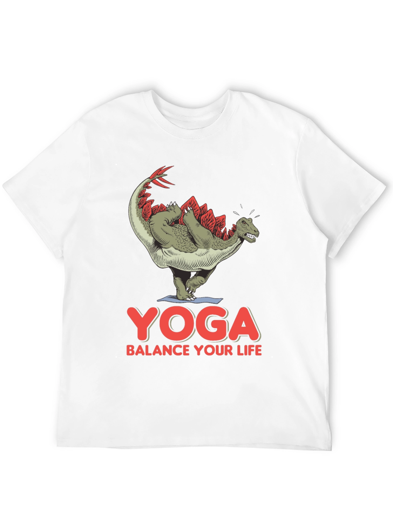 Black Yoga Dinosaur T-Shirt: Balance Your Life Tee view 12