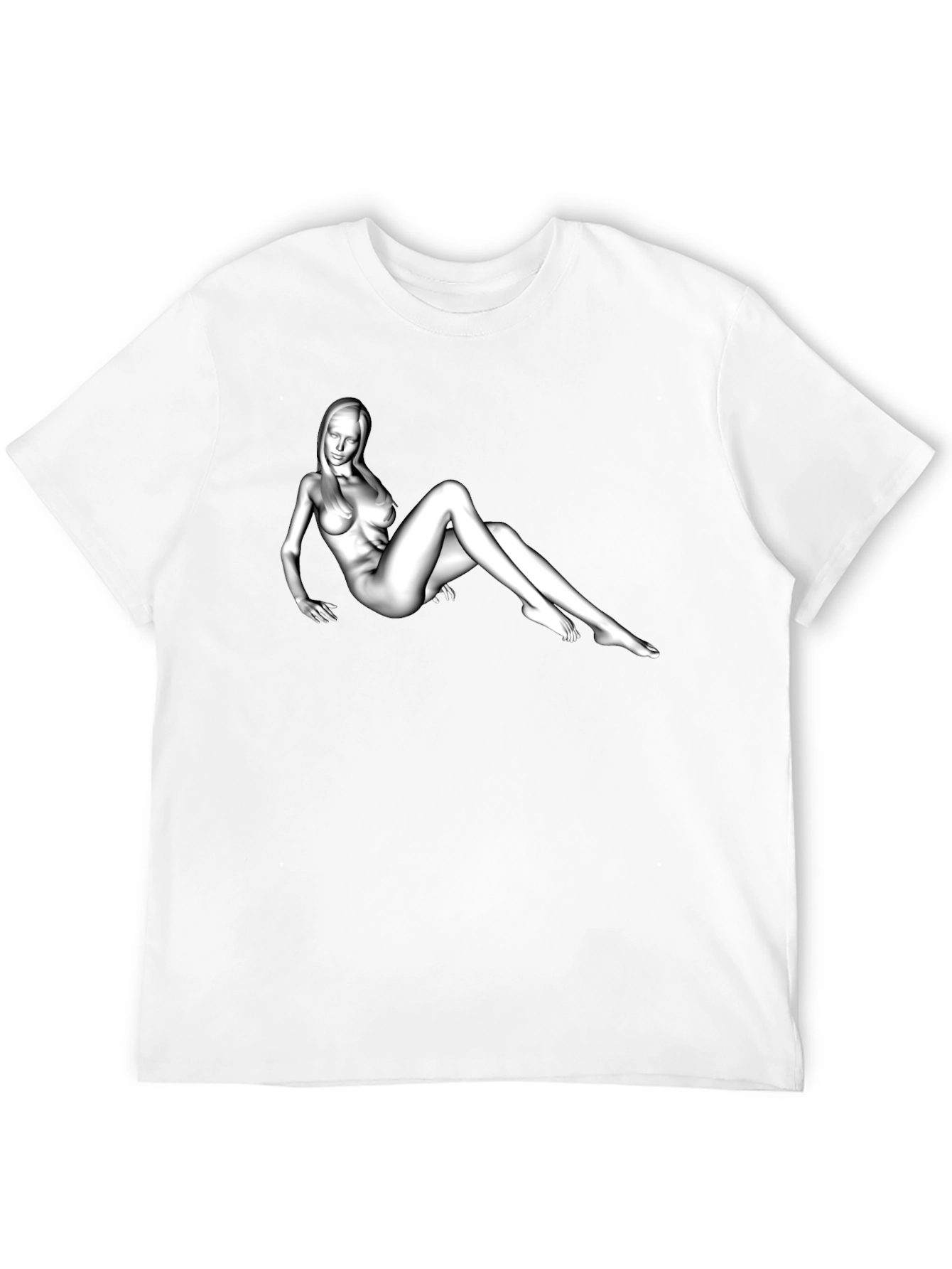 Black Black T-Shirt with Artistic Figure Graphic view 12