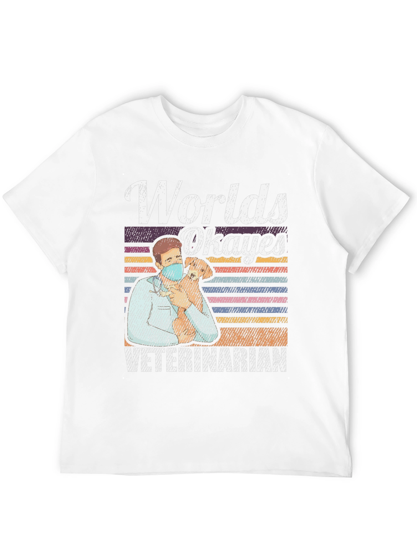 Black Worlds Okayest Veterinarian Tee - Funny Vet Gift view 12