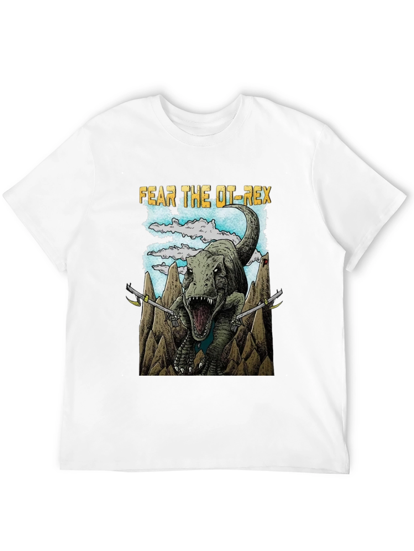 Black Fear The OT-Rex Dinosaur Graphic T-Shirt view 12