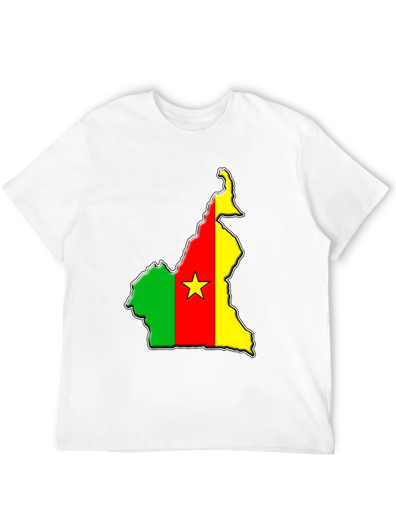 Black Cameroon Flag Map T-Shirt view 12