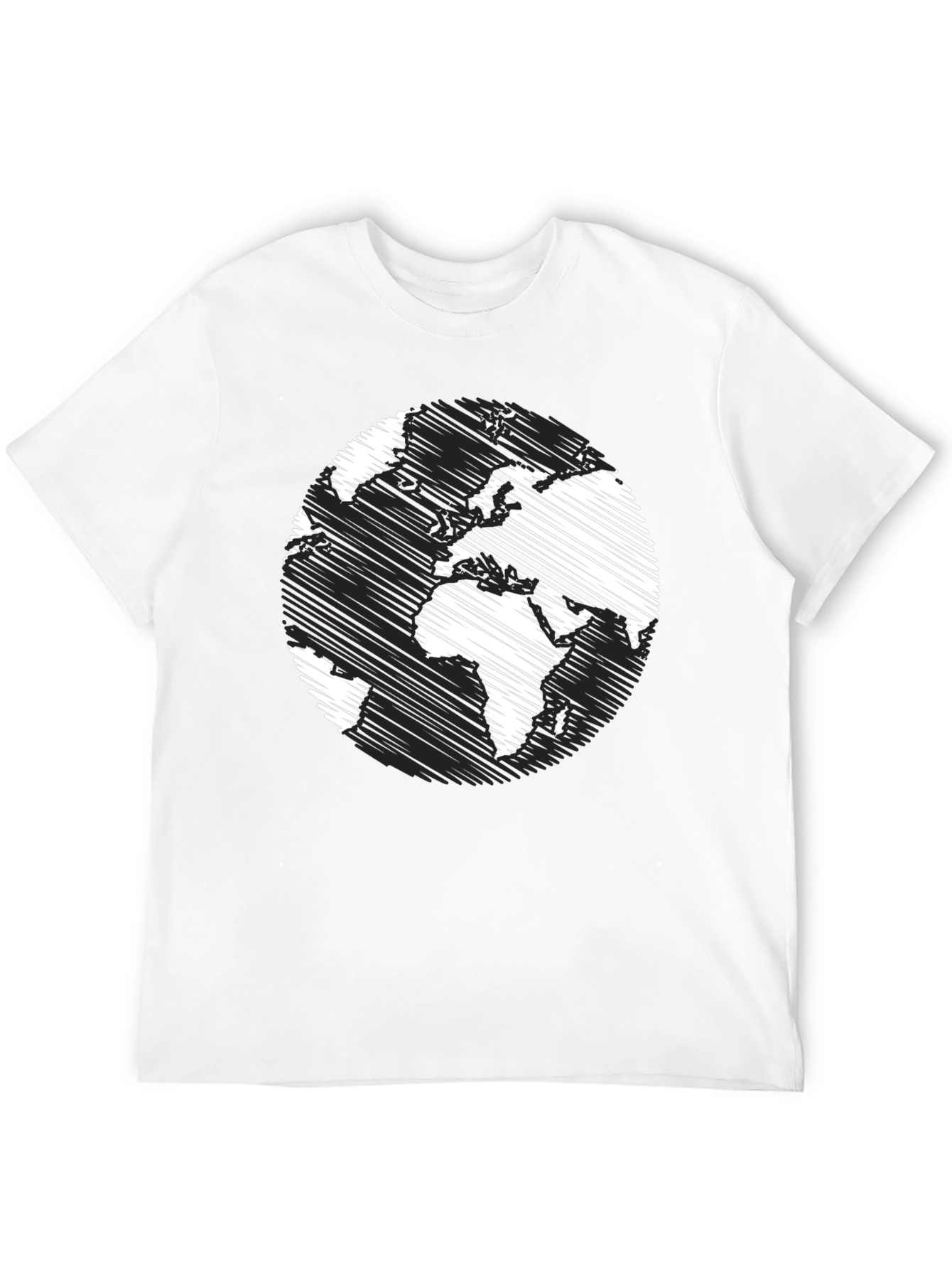 Black World Map Graphic T-Shirt - Black Crew Neck Tee view 12