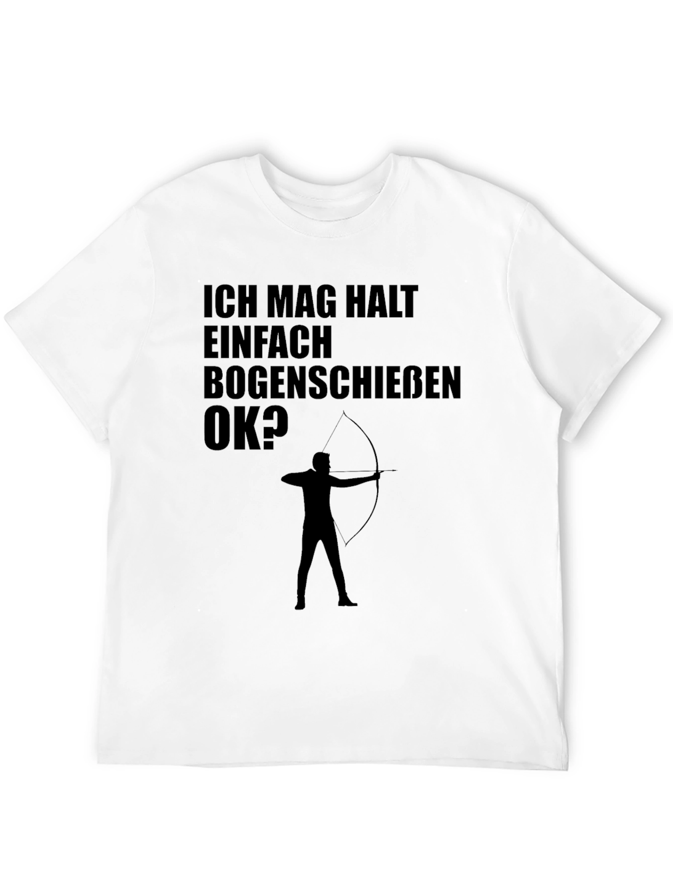 Black Archery T-Shirt: Ich Mag Bogenschiessen OK? - Black Tee view 12