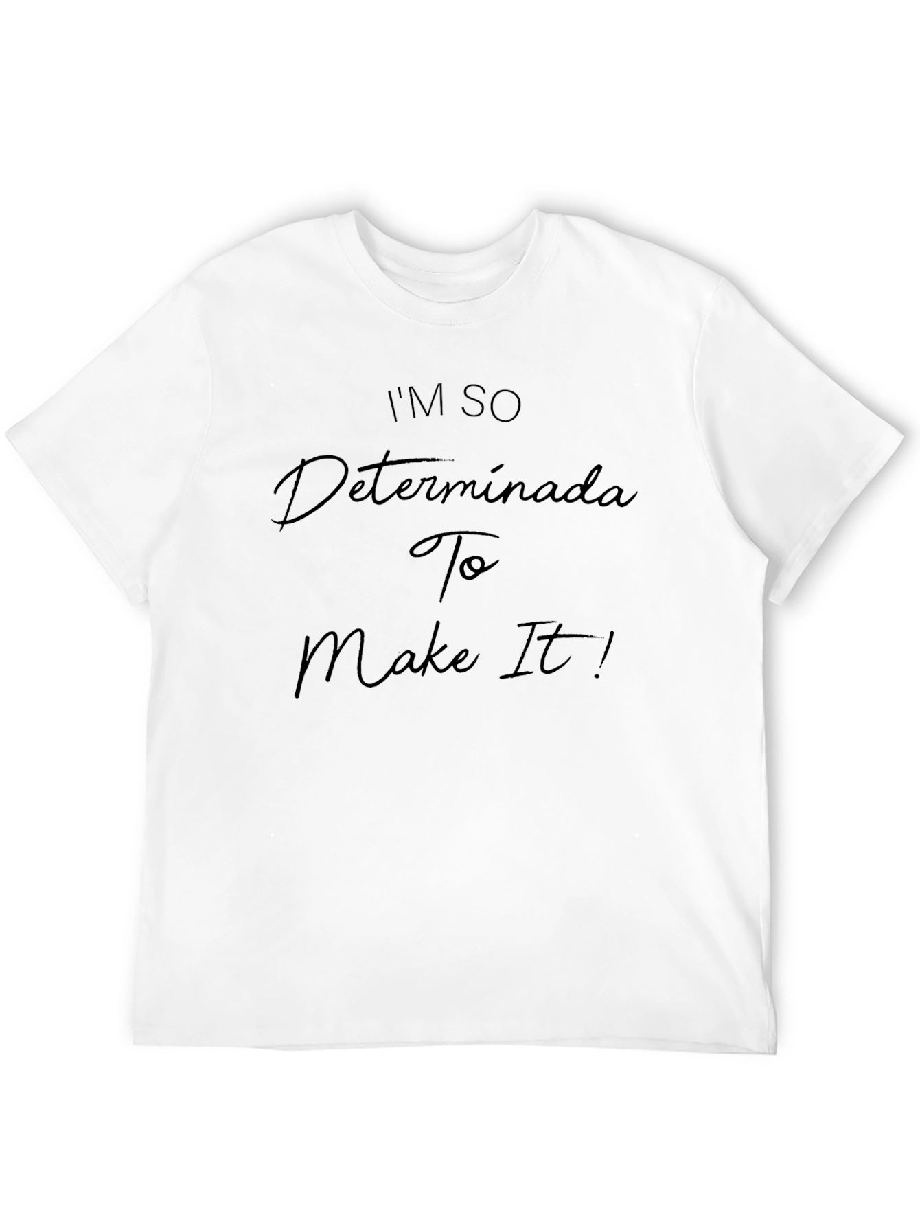 Black Determined Graphic Tee - Motivational T-Shirt view 12