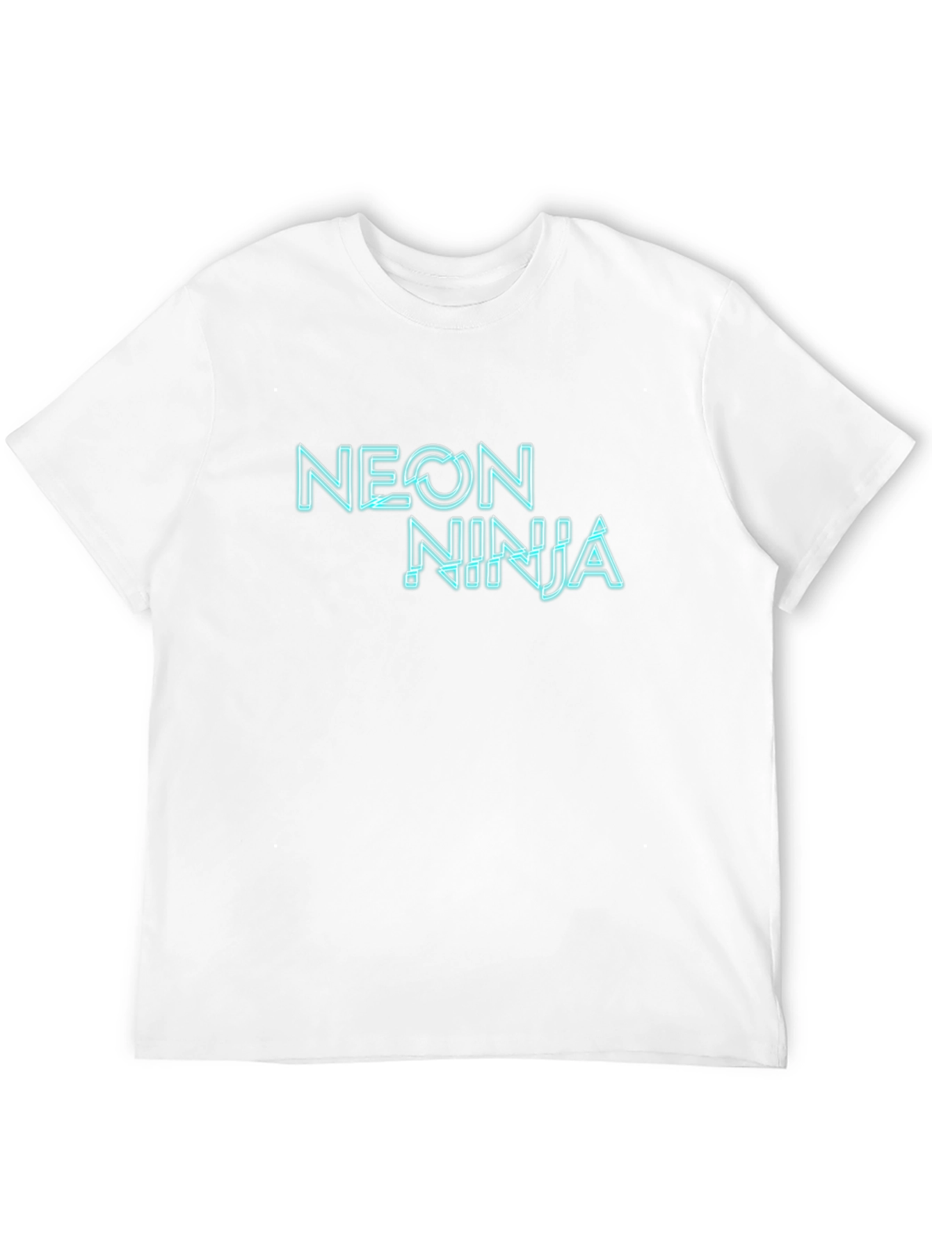 Black Neon Ninja Graphic Black T-Shirt view 12