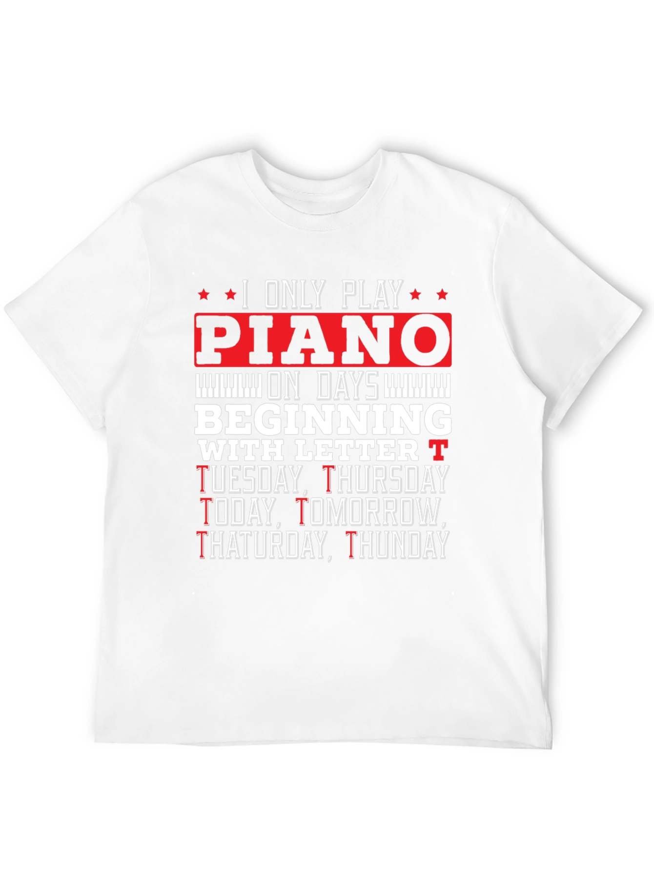 Black Piano Player T-Shirt - Funny Music Lover Tee view 12