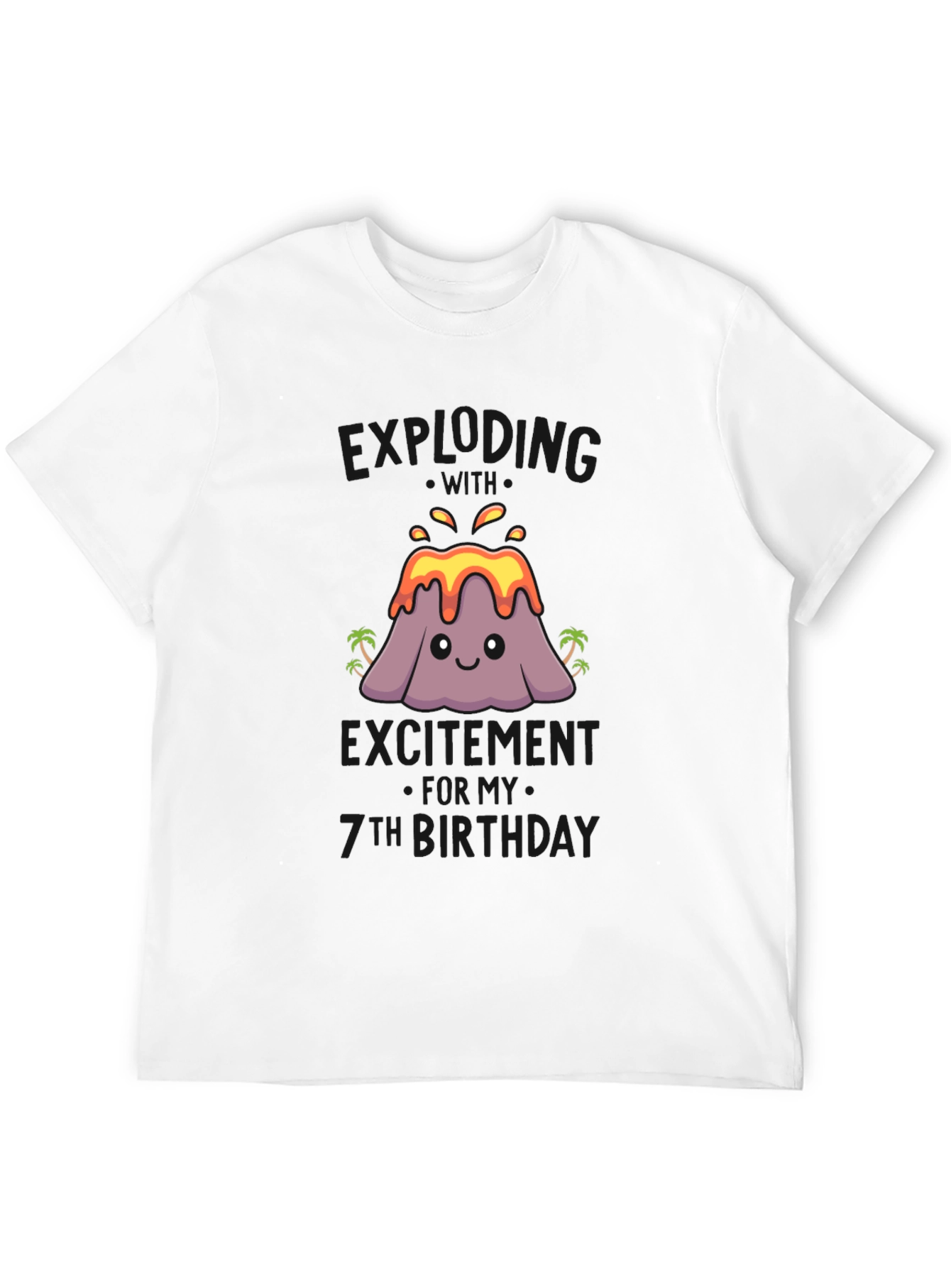 Black Volcano 7th Birthday Black T-Shirt view 12