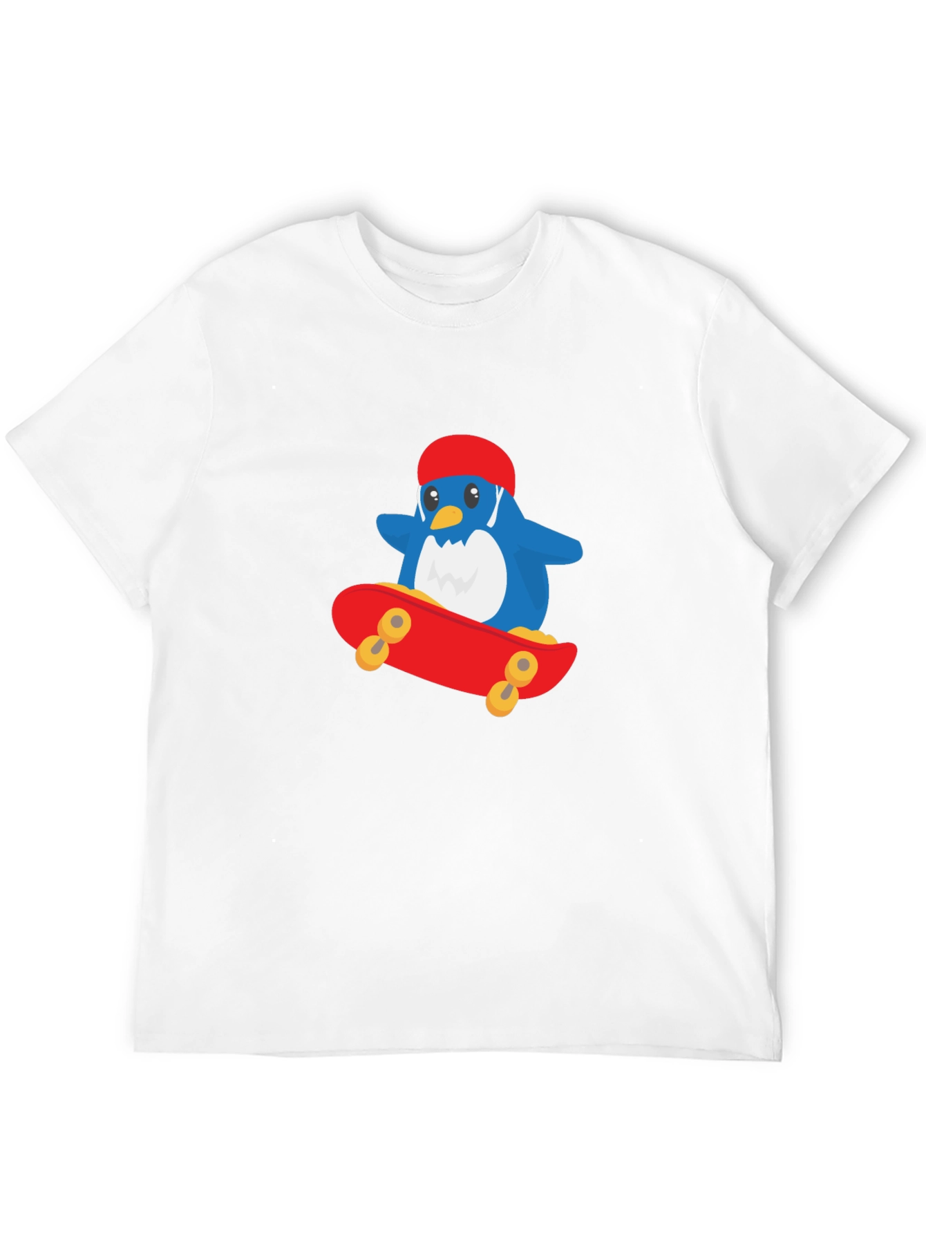 Black Cool Penguin Skateboard T-Shirt - Black view 12