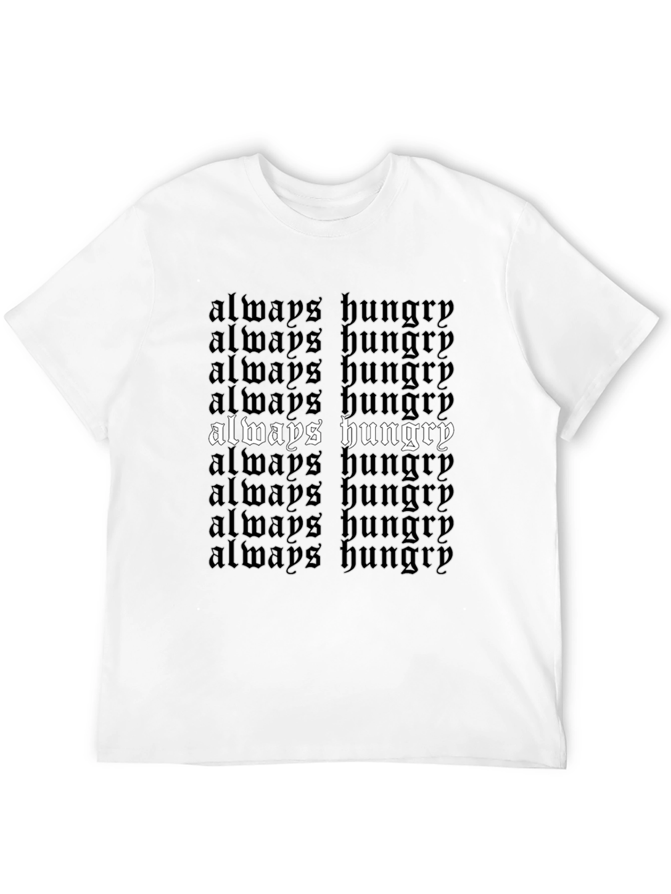 Black Always Hungry Graphic Tee - Bold Statement T-Shirt view 12