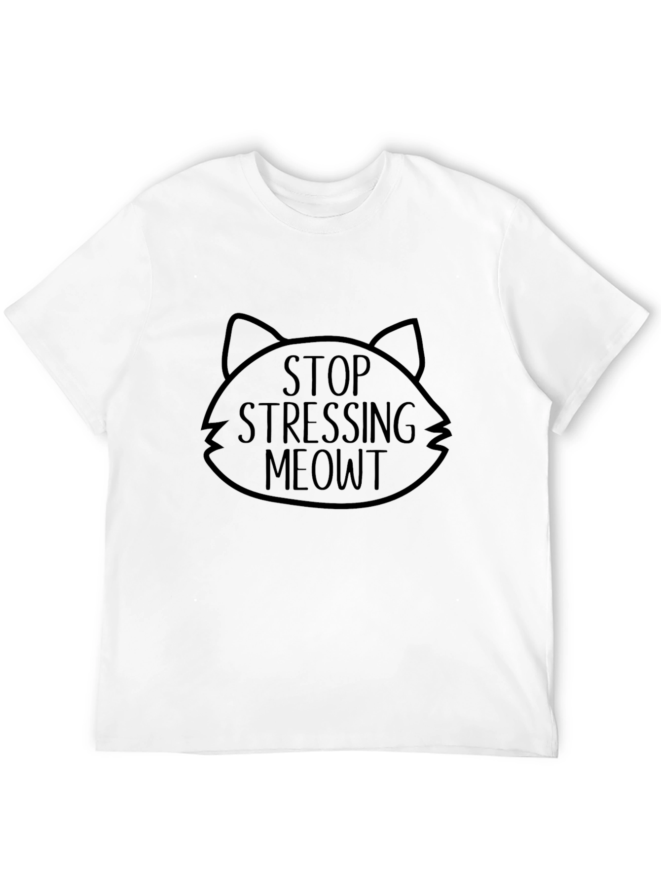 Black Stop Stressing Meowt T-Shirt view 12