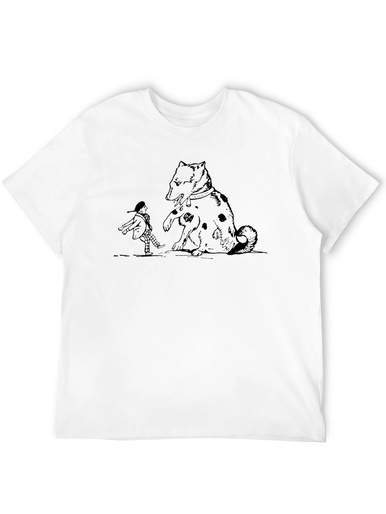 Black Dog and Boy Graphic Black T-Shirt view 12