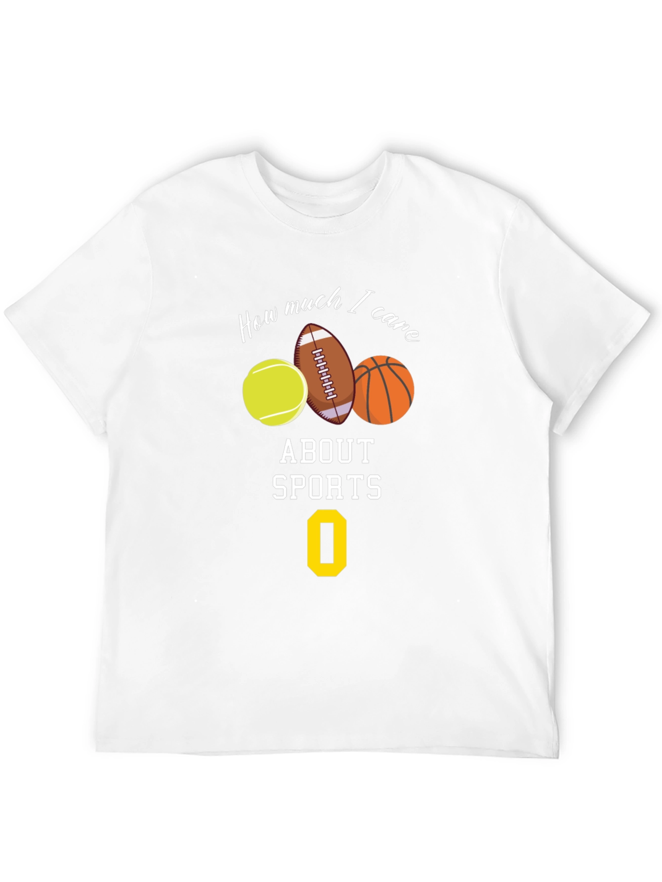 Black Humorous 'How Much I Care About Sports' Graphic Tee view 12