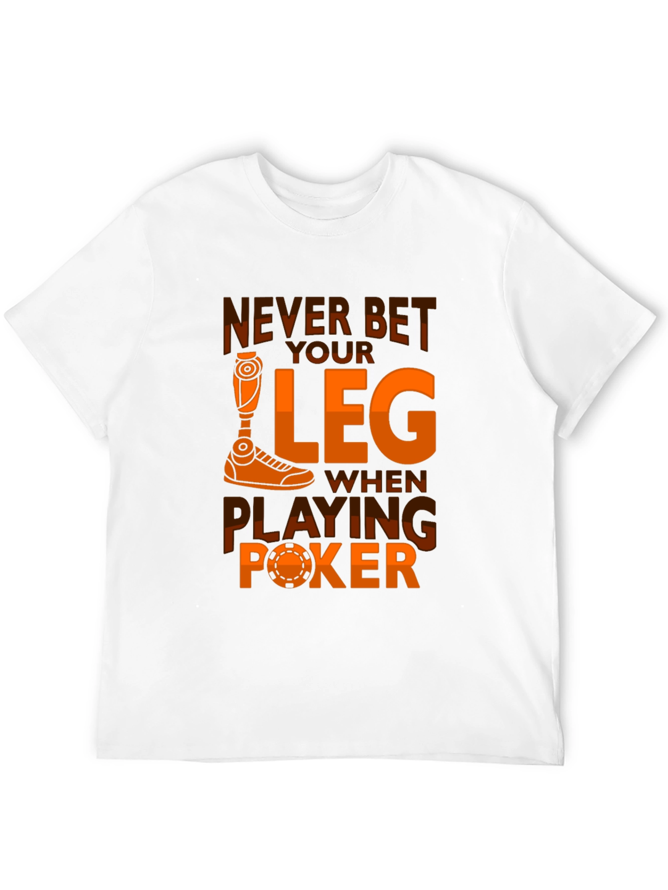 Black Never Bet Your Leg Poker Graphic Tee view 12