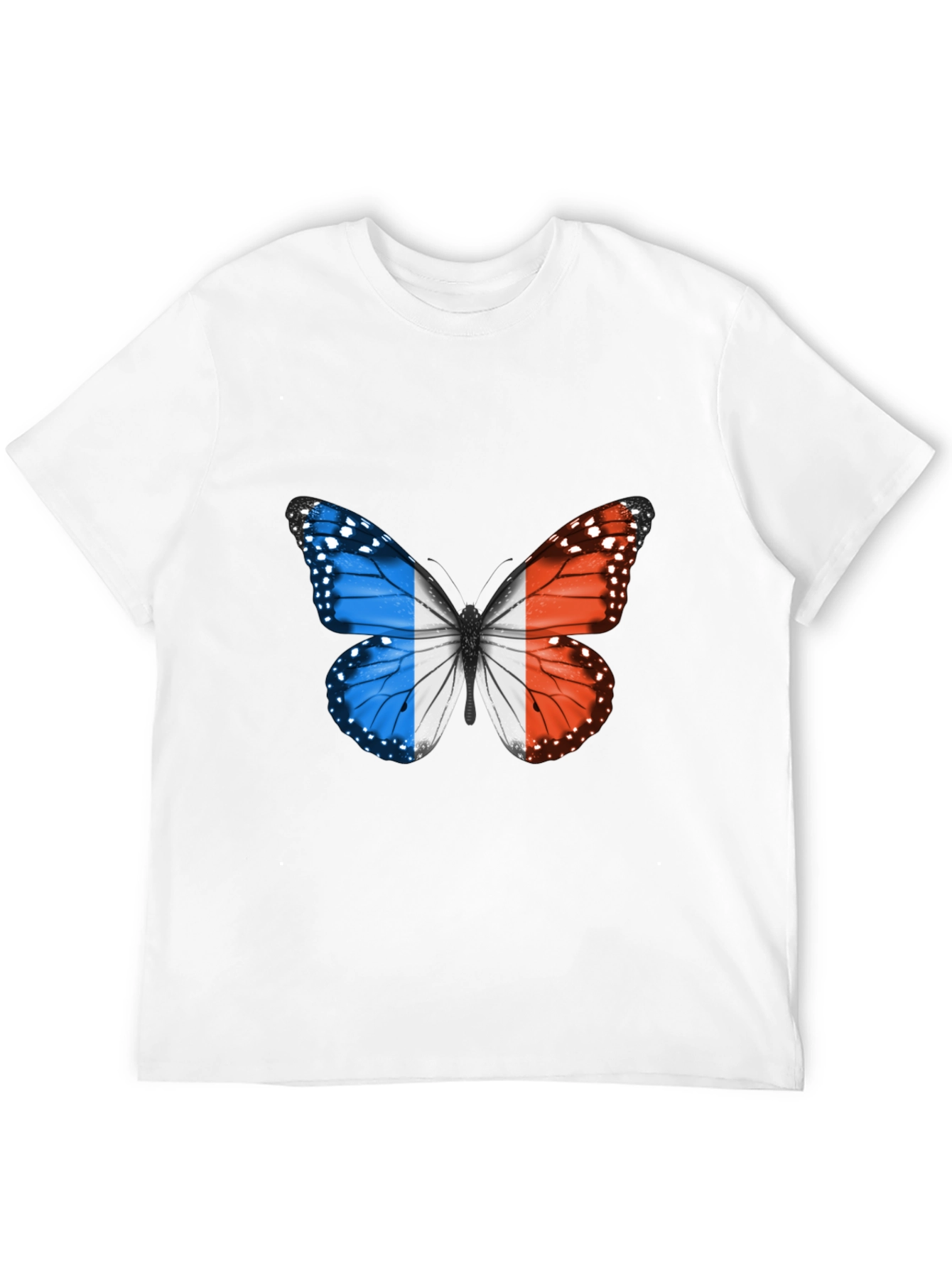 Black French Flag Butterfly Graphic Tee view 12