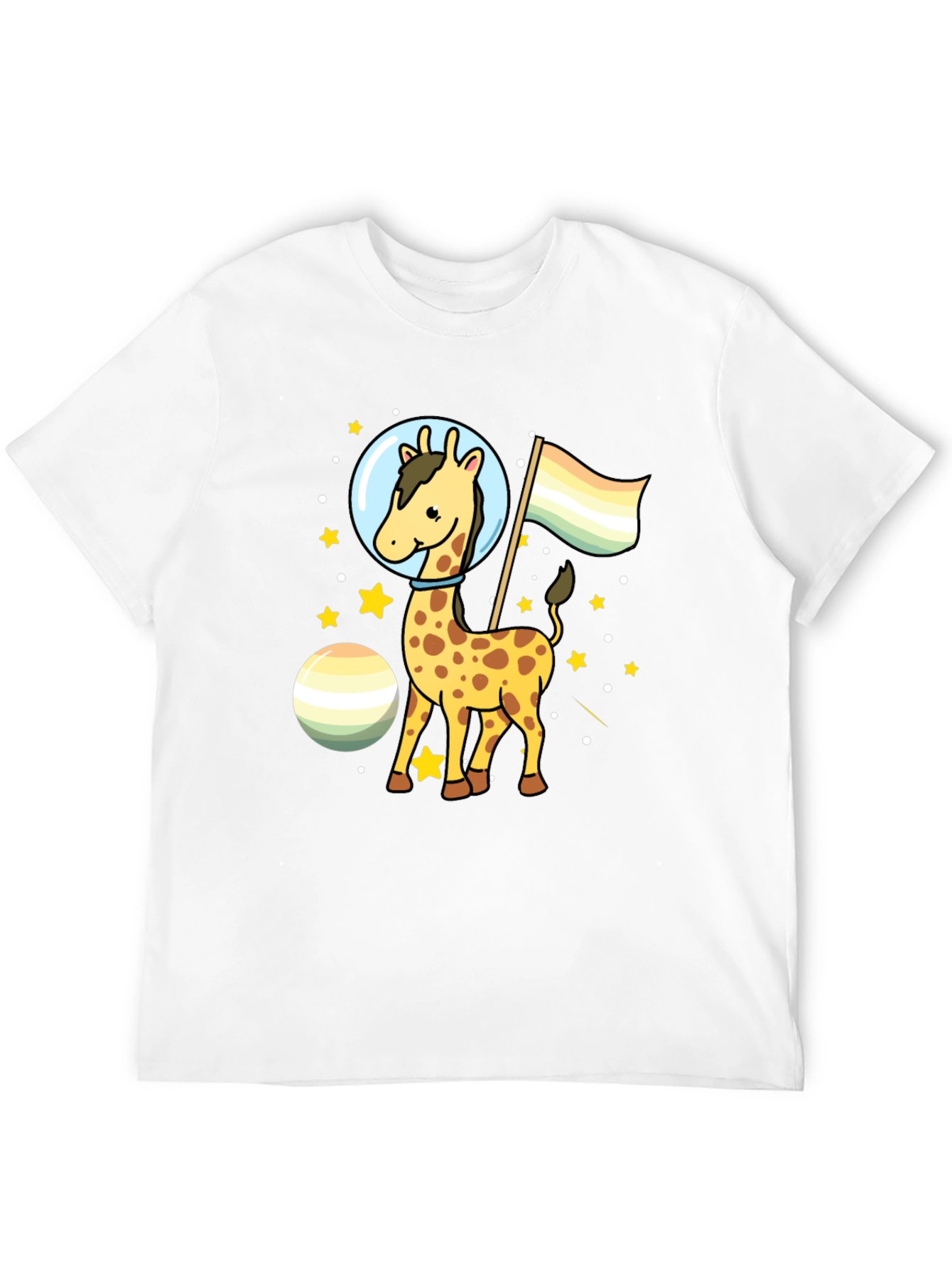Black Giraffe Astronaut LGBTQ+ Pride T-Shirt view 12