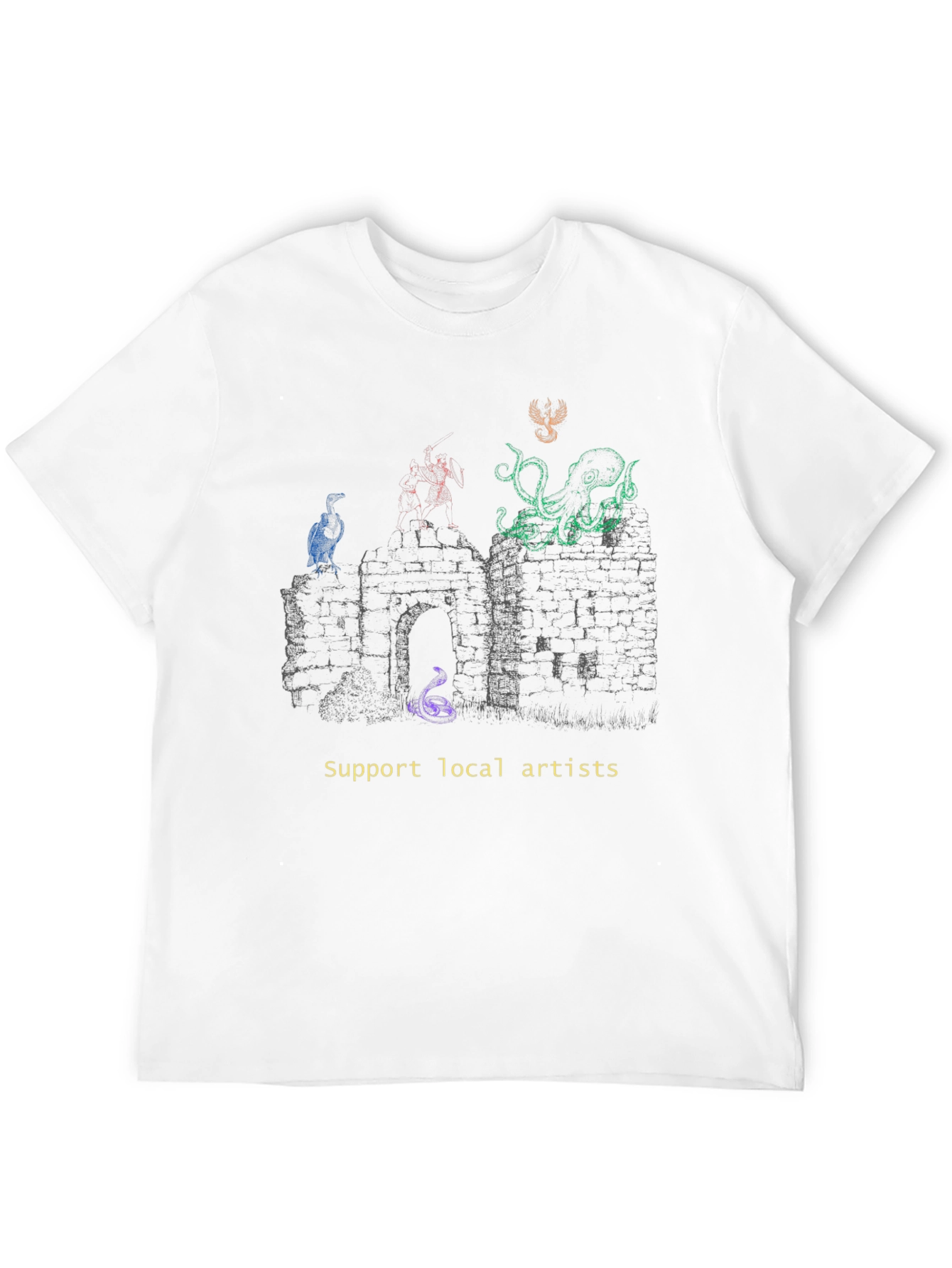 Black Support Local Artists Graphic T-Shirt view 12