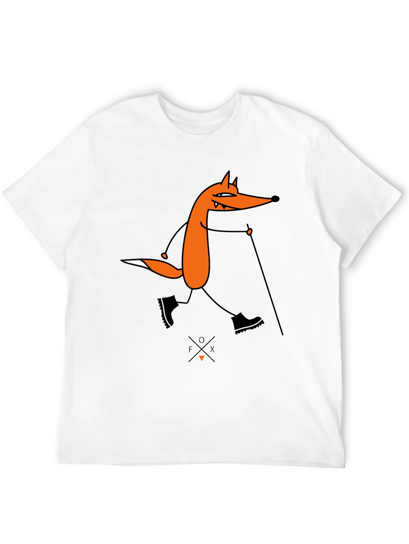 Black Fox Hiking Graphic Tee - Black Cotton T-Shirt view 12