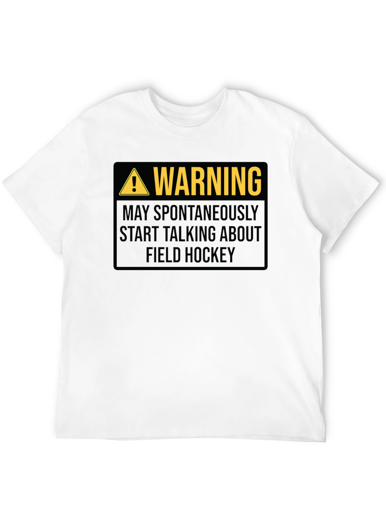Black Field Hockey Warning Graphic T-Shirt view 12