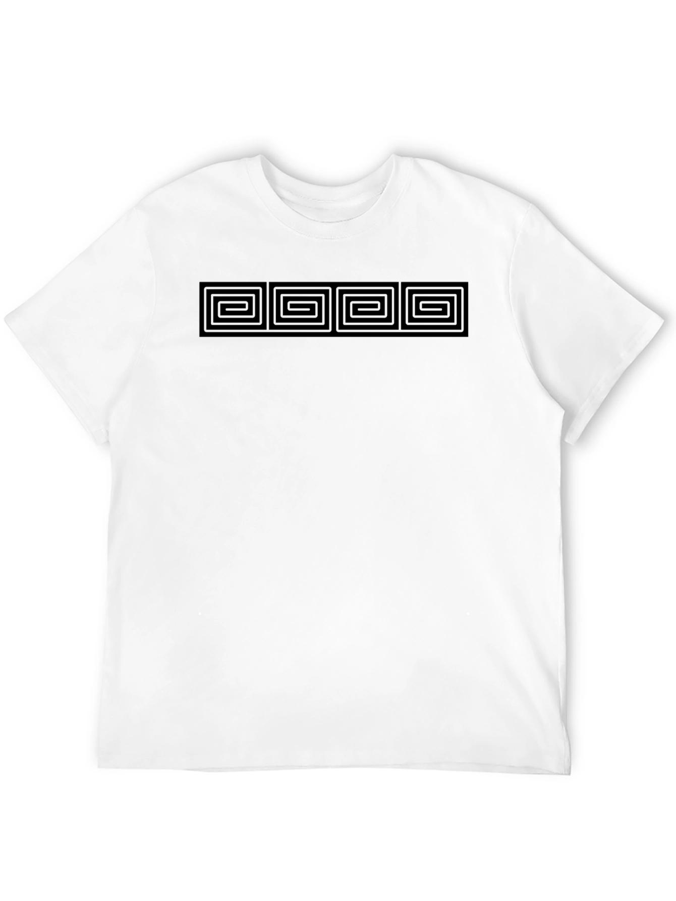 Black Geometric Pattern Black T-Shirt view 12