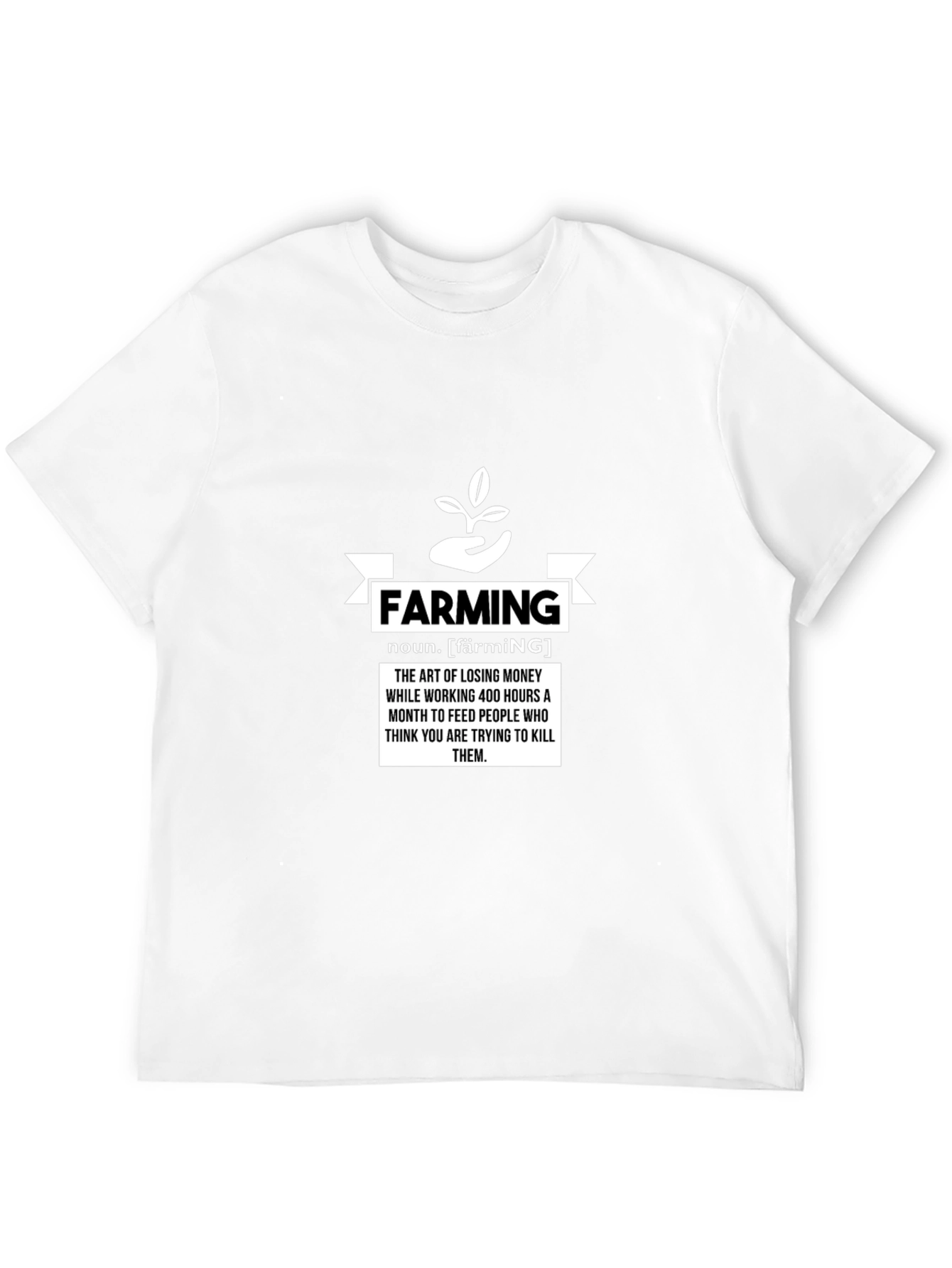 Black Farming Definition Graphic Tee - Black view 12