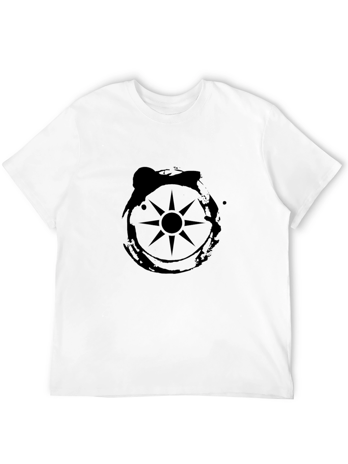 Black Black Graphic Tee - Compass Design view 12