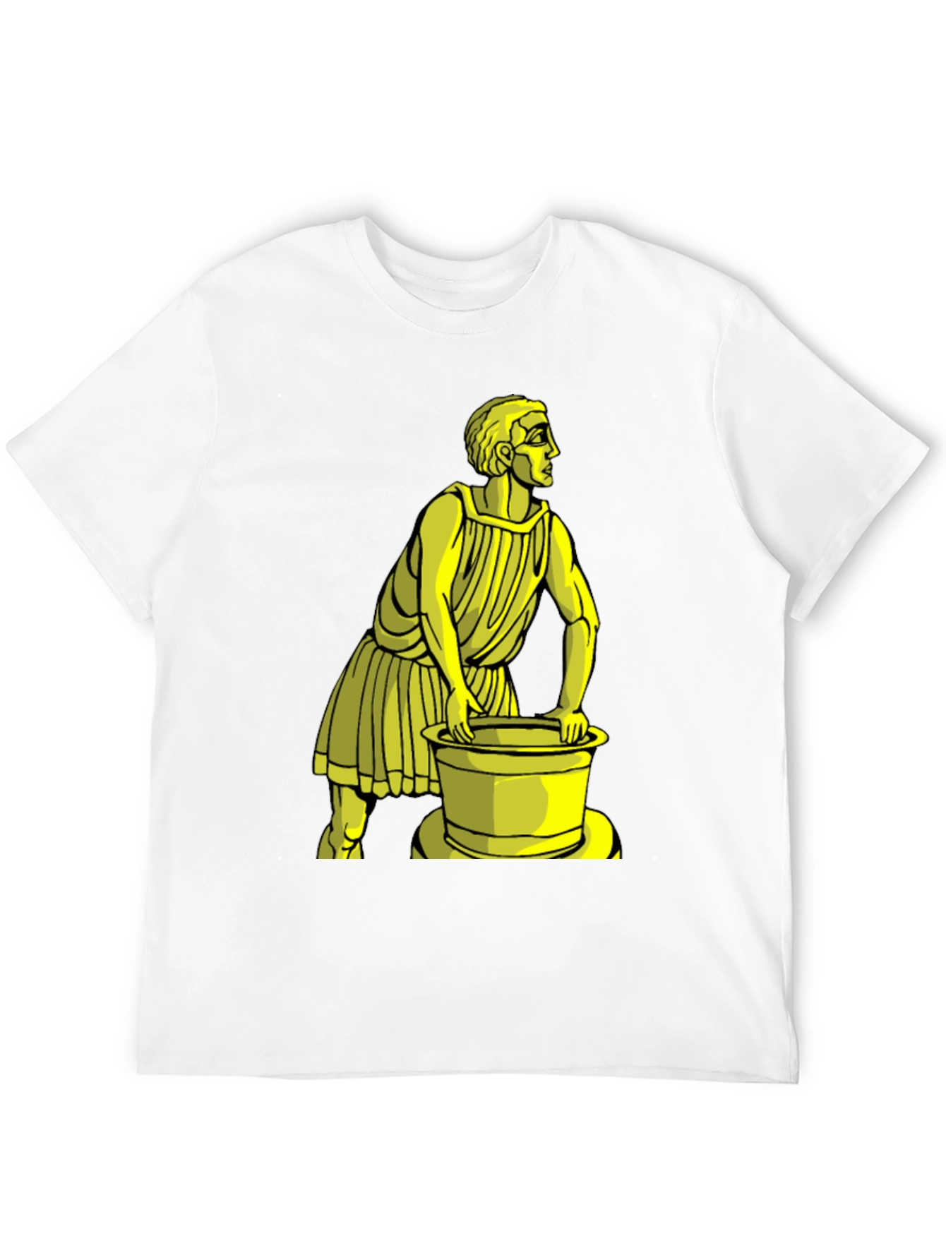 Black Black T-Shirt with Yellow Ancient Man Graphic view 12