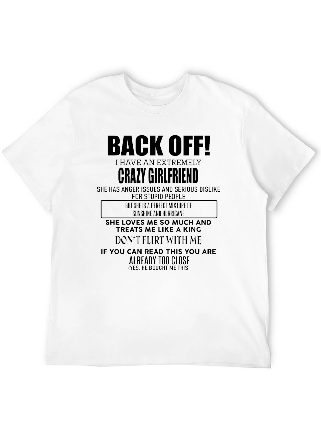 Black Back Off Crazy Girlfriend Graphic Tee view 12