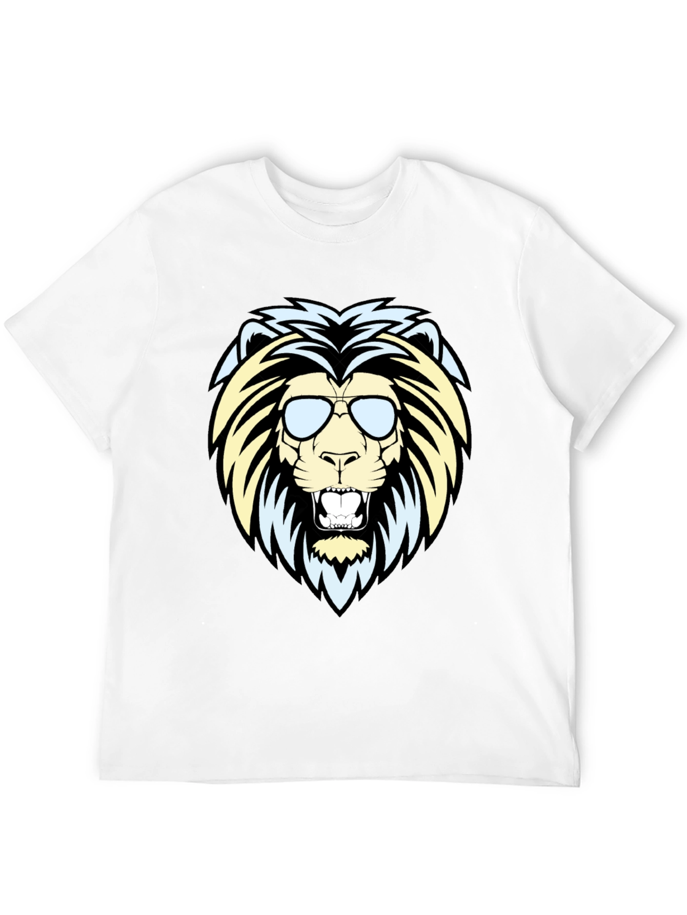 Black Cool Lion Graphic Tee - Men's Black T-Shirt view 12