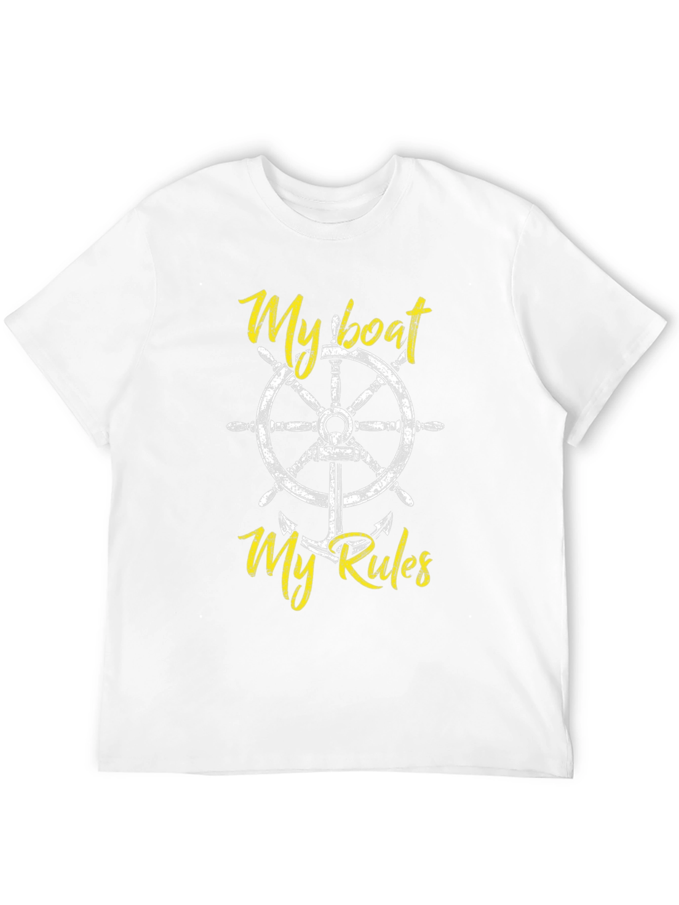 Black My Boat My Rules Black Cotton T-Shirt view 12