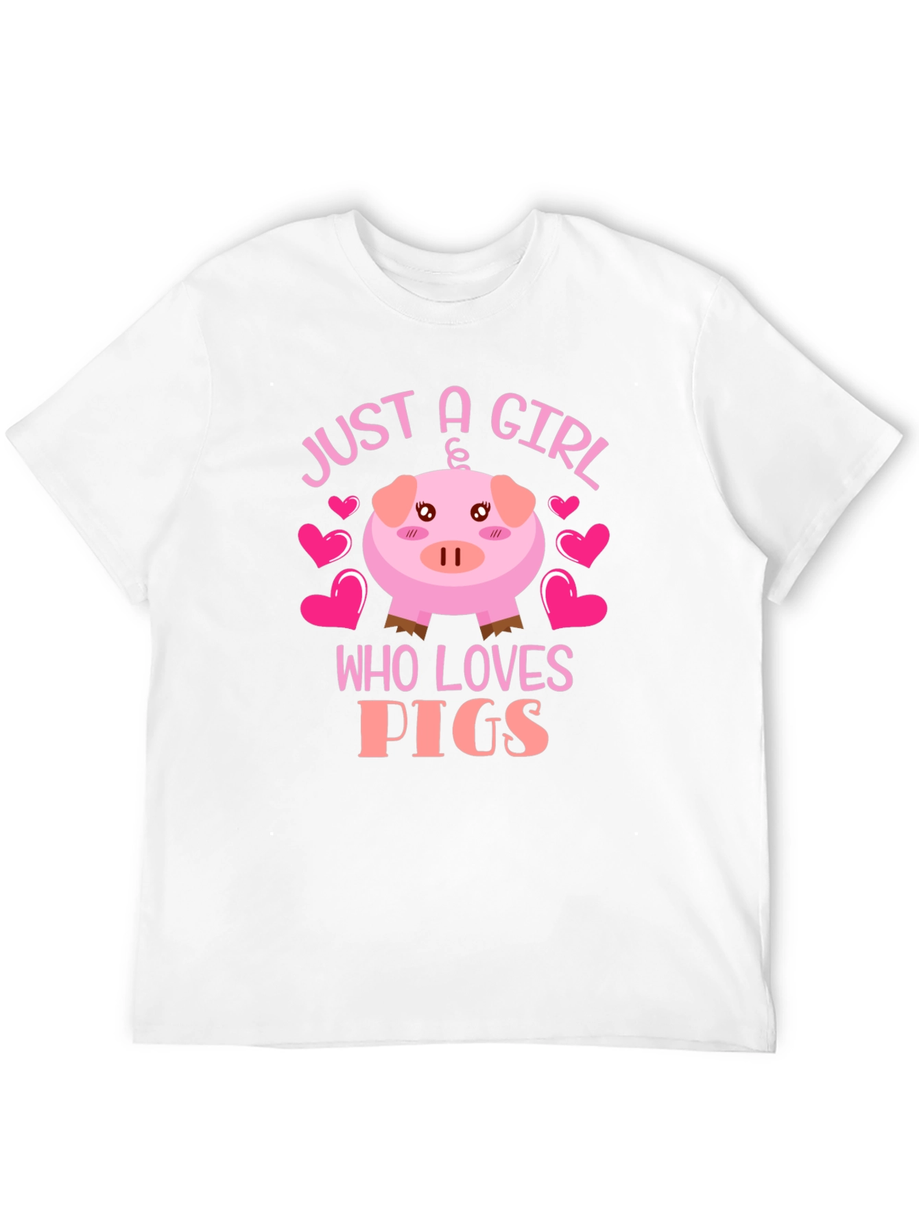 Black Just a Girl Who Loves Pigs Graphic Tee view 12