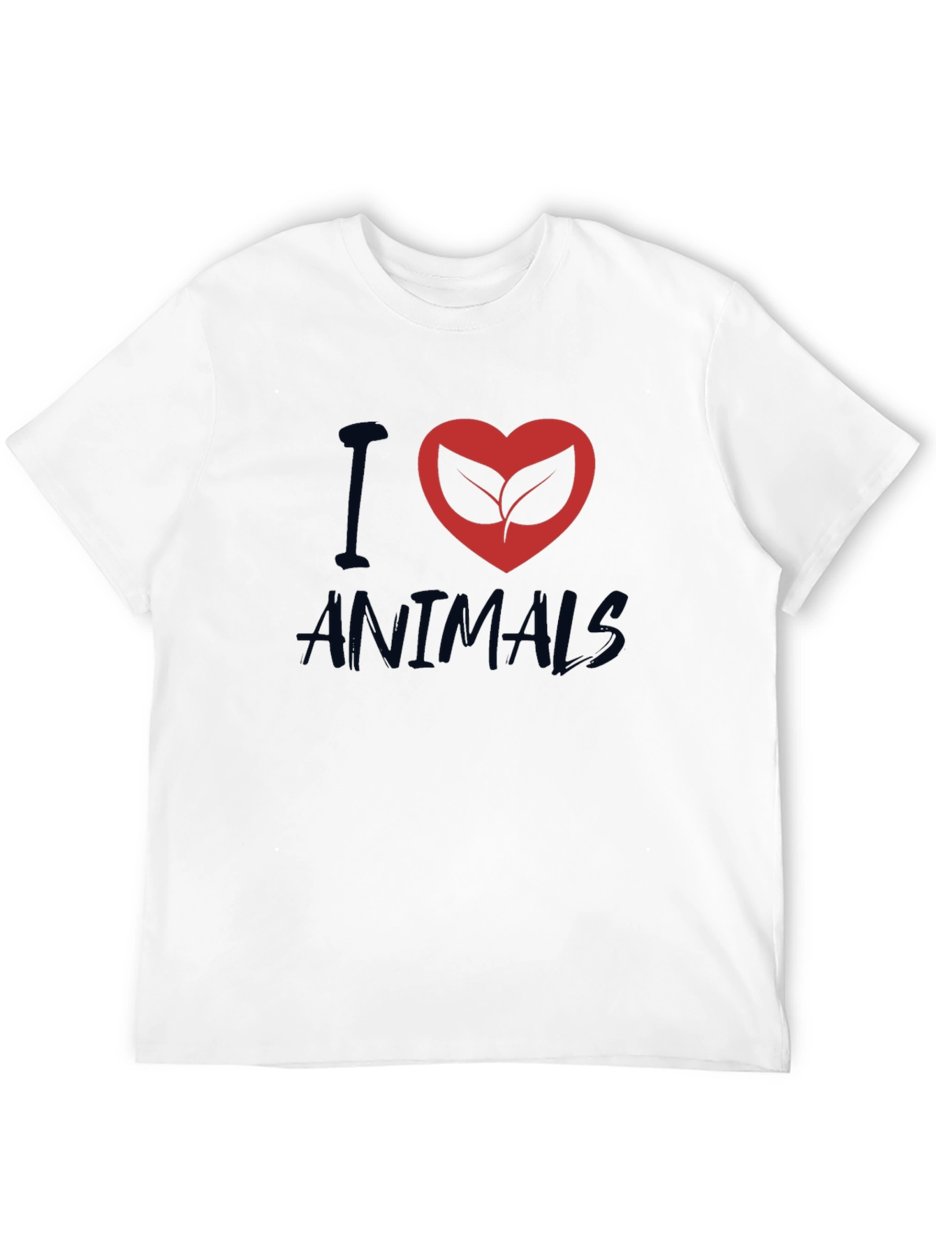 Black I Heart Animals Graphic T-Shirt - Vegan Friendly view 12