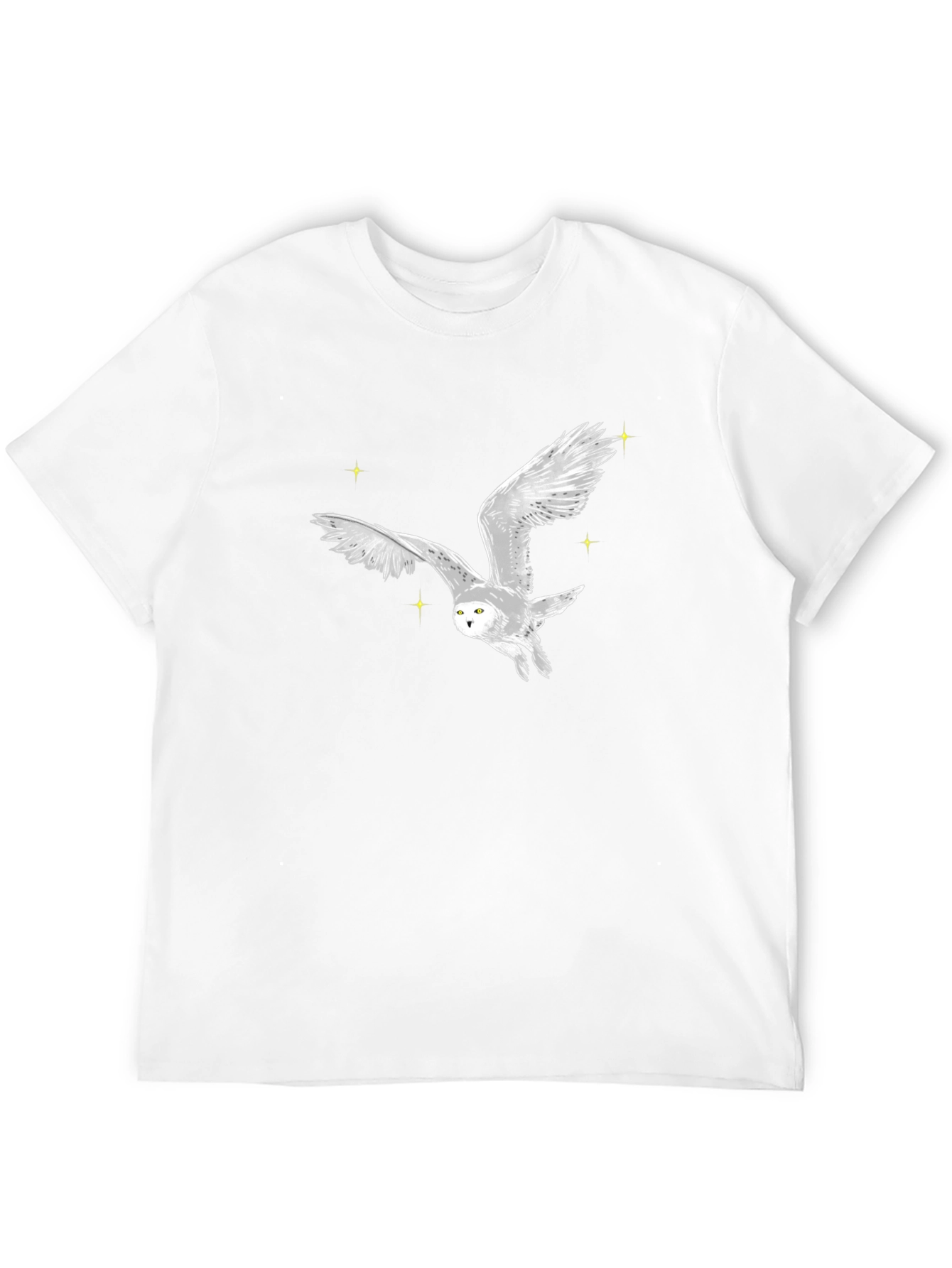Black Owl Flight Graphic Tee - Black Cotton Blend view 12
