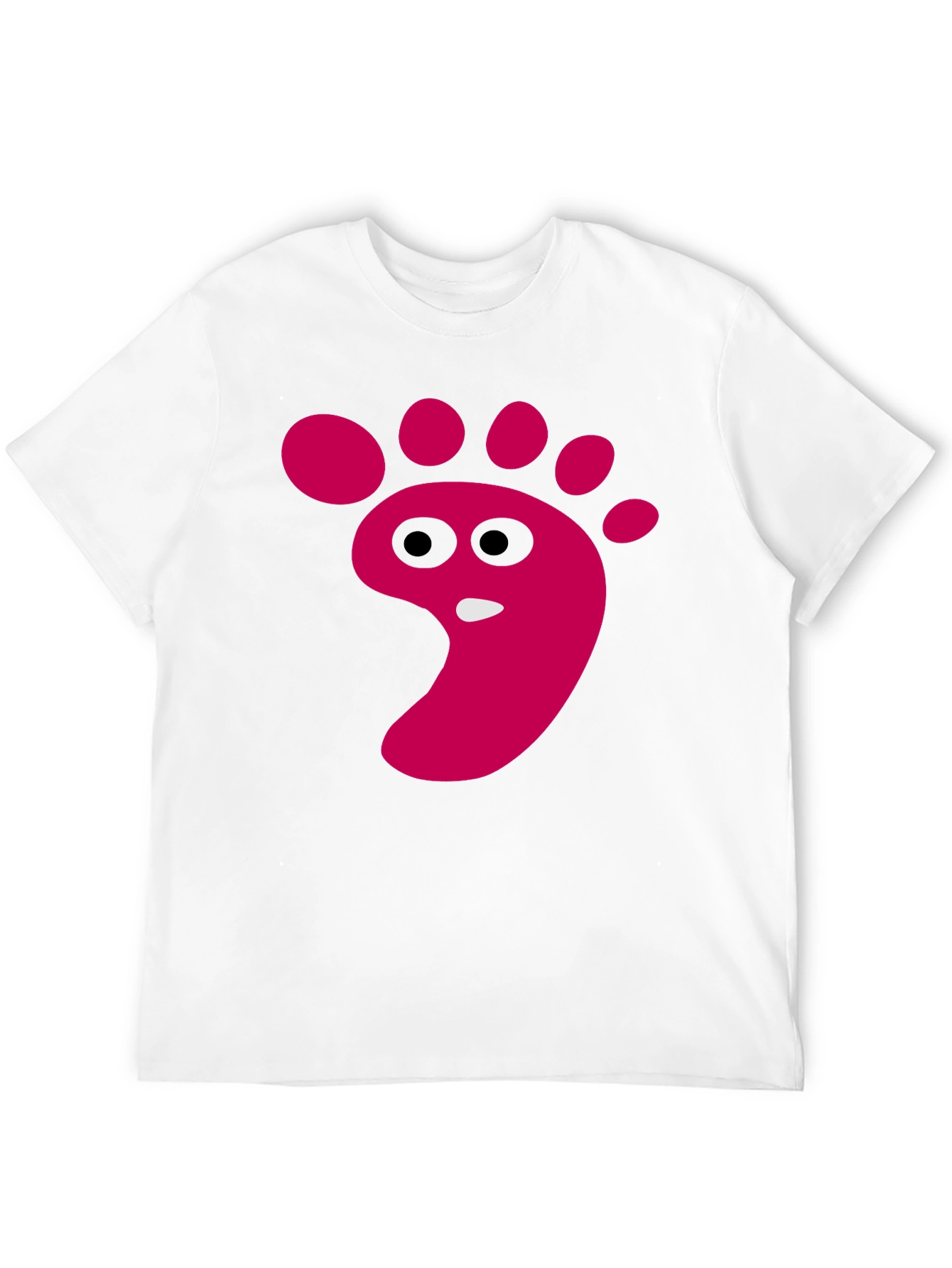 Black Funny Footprint Graphic T-Shirt - Black Cotton Tee view 12