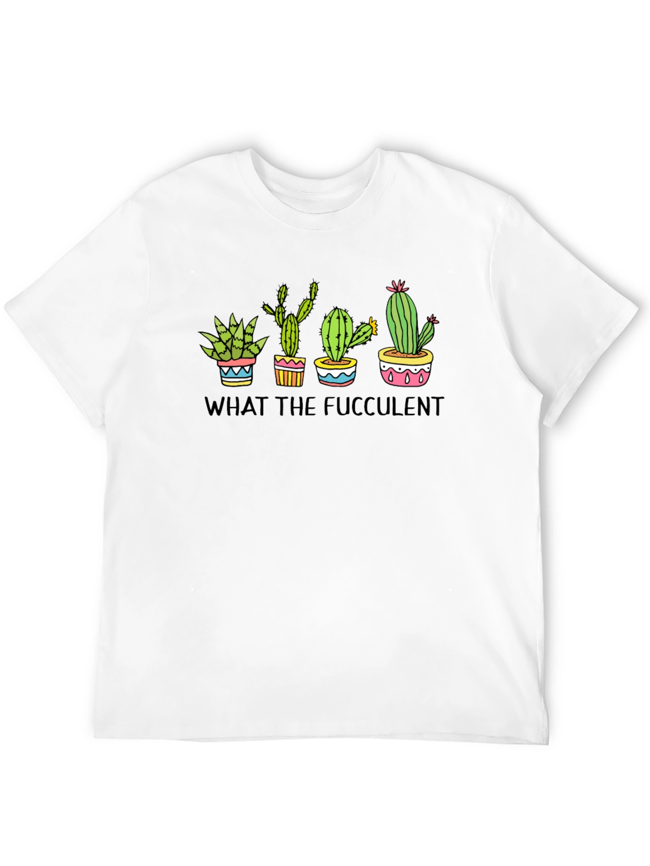 Black What the Fucculent Cactus Graphic Tee - Black view 12