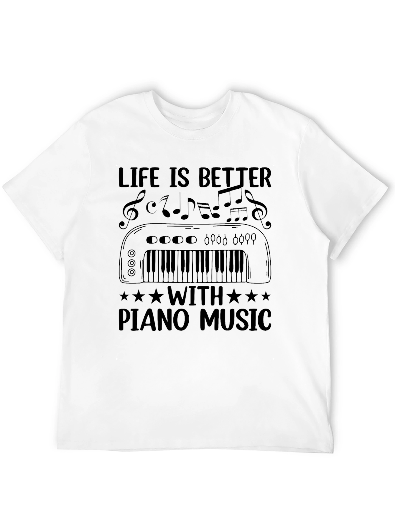 Black Life is Better Piano Music Black T-Shirt view 12
