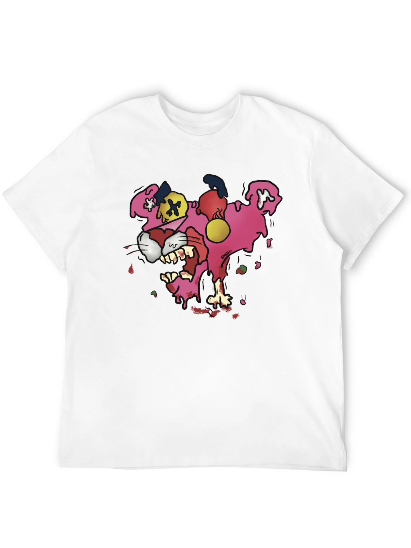 Black Cartoon Pink Panther Graphic T-Shirt view 12